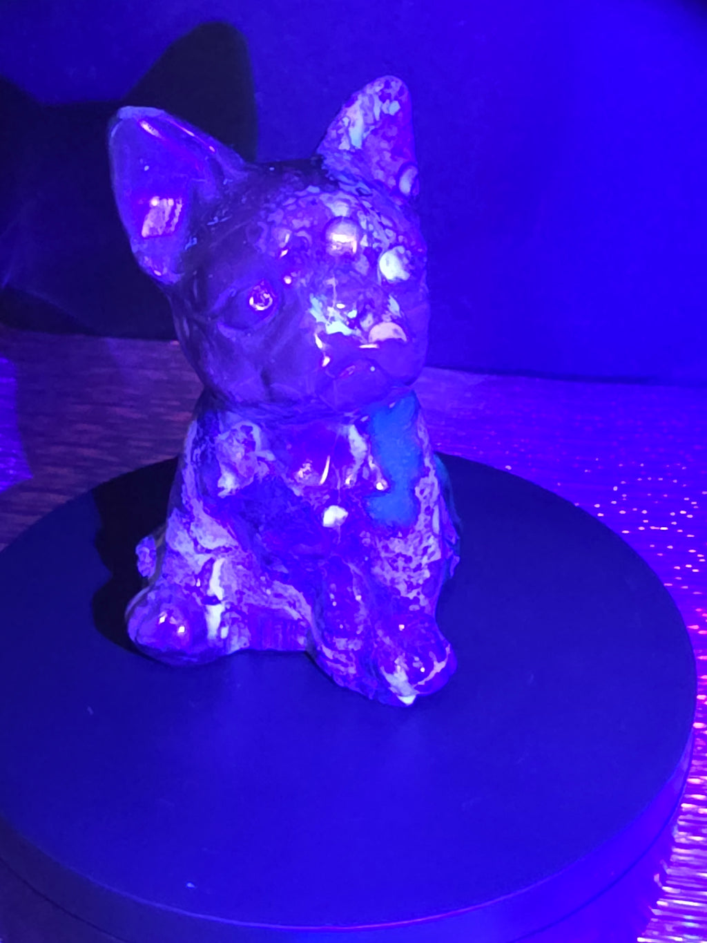 Volcano Agate French Bulldog Carving