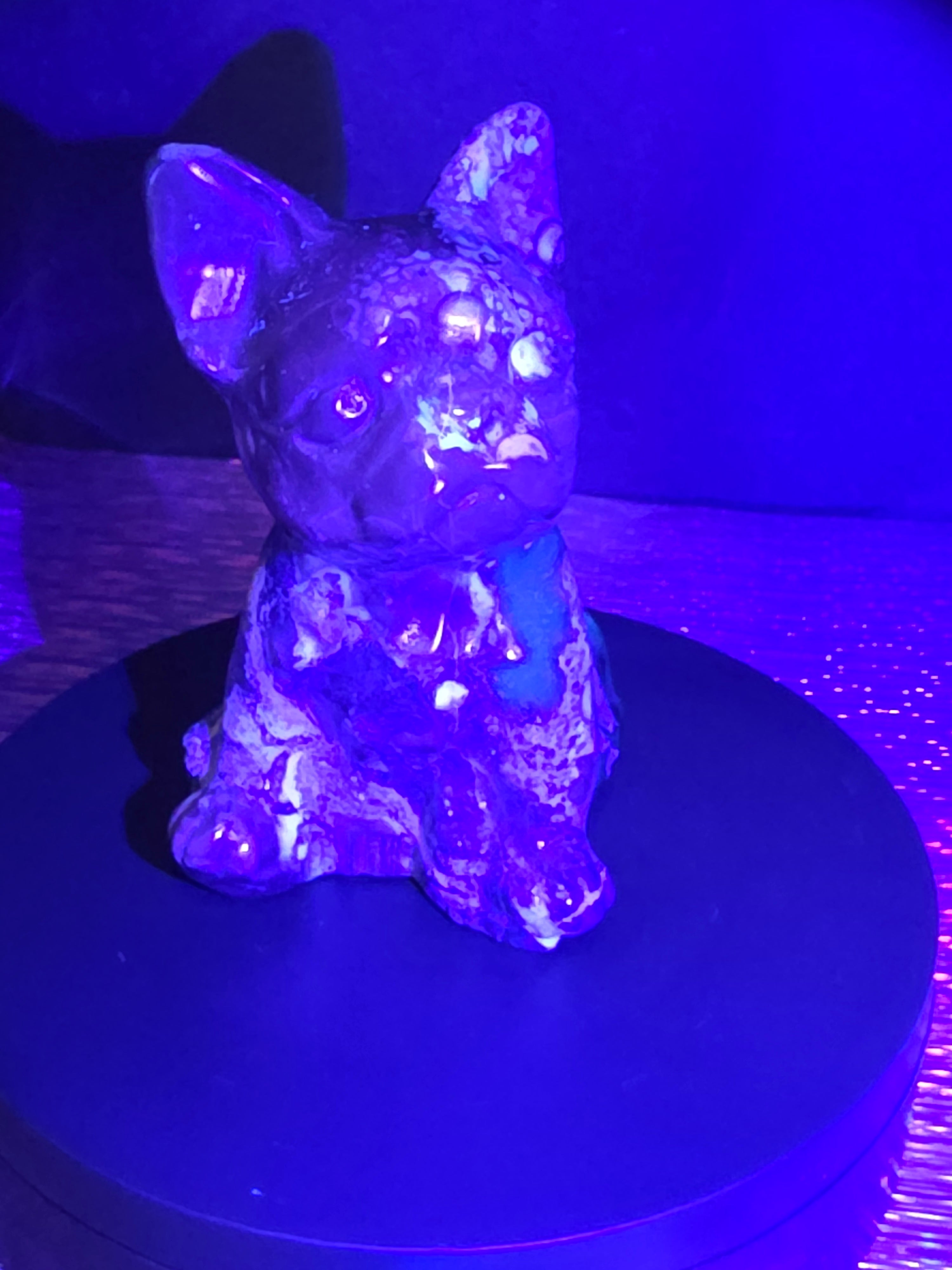 Volcano Agate French Bulldog Carving