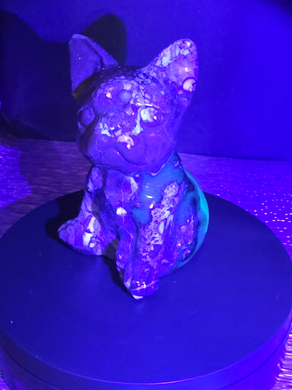 Volcano Agate French Bulldog Carving