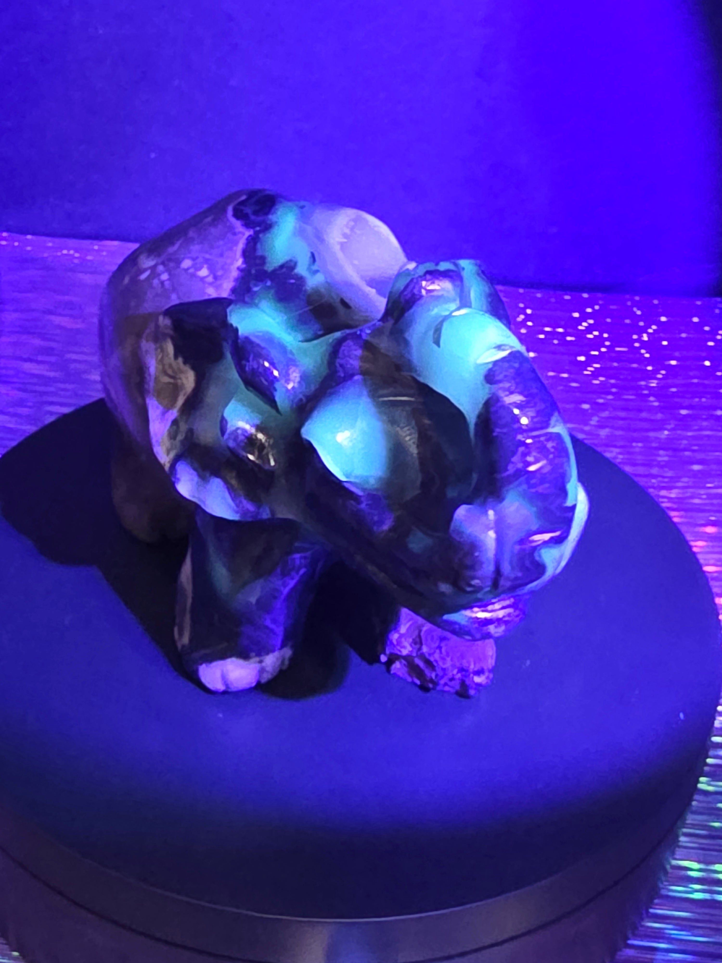 Volcano Agate Druzy Elephant Carving