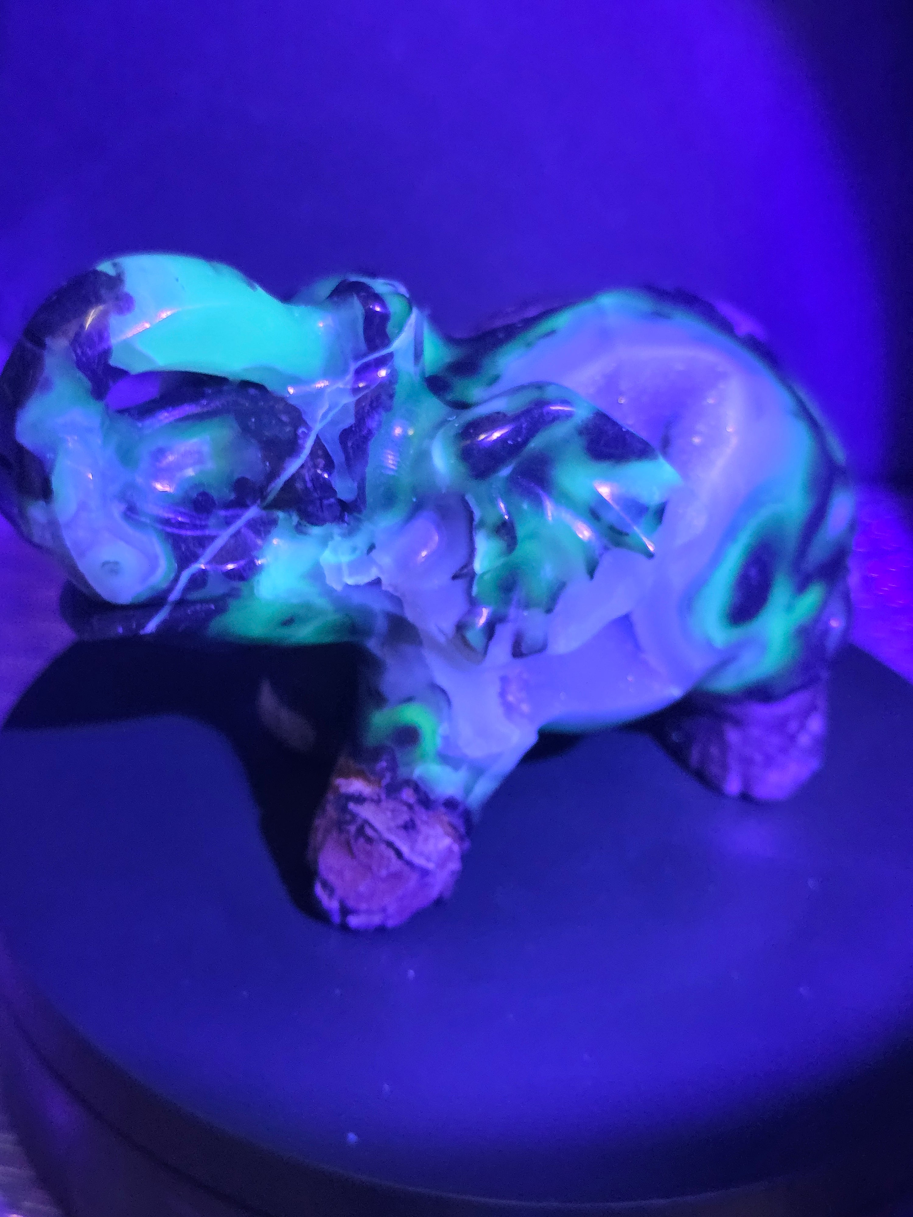 Volcano Agate Druzy Elephant Carving
