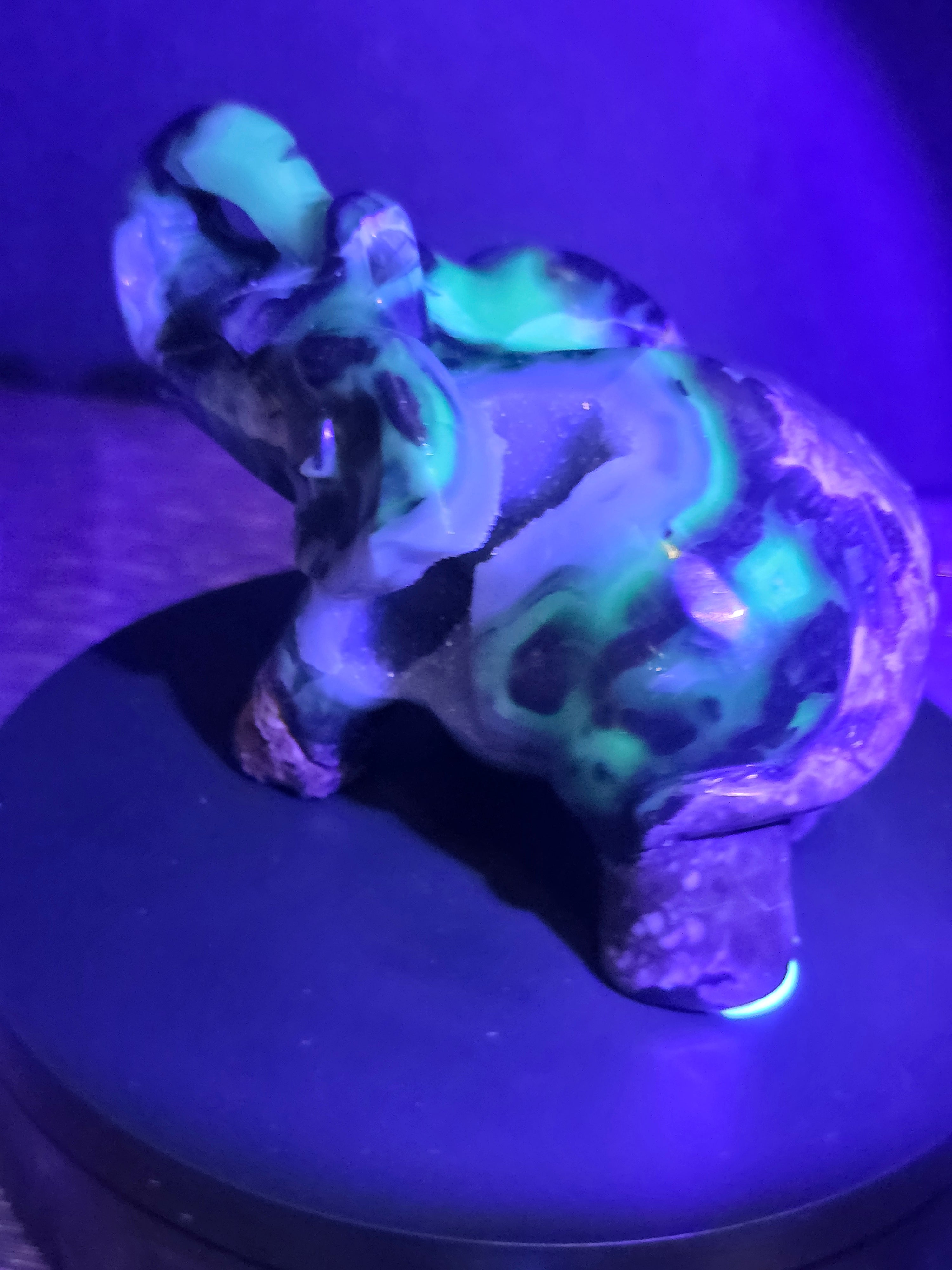 Volcano Agate Druzy Elephant Carving