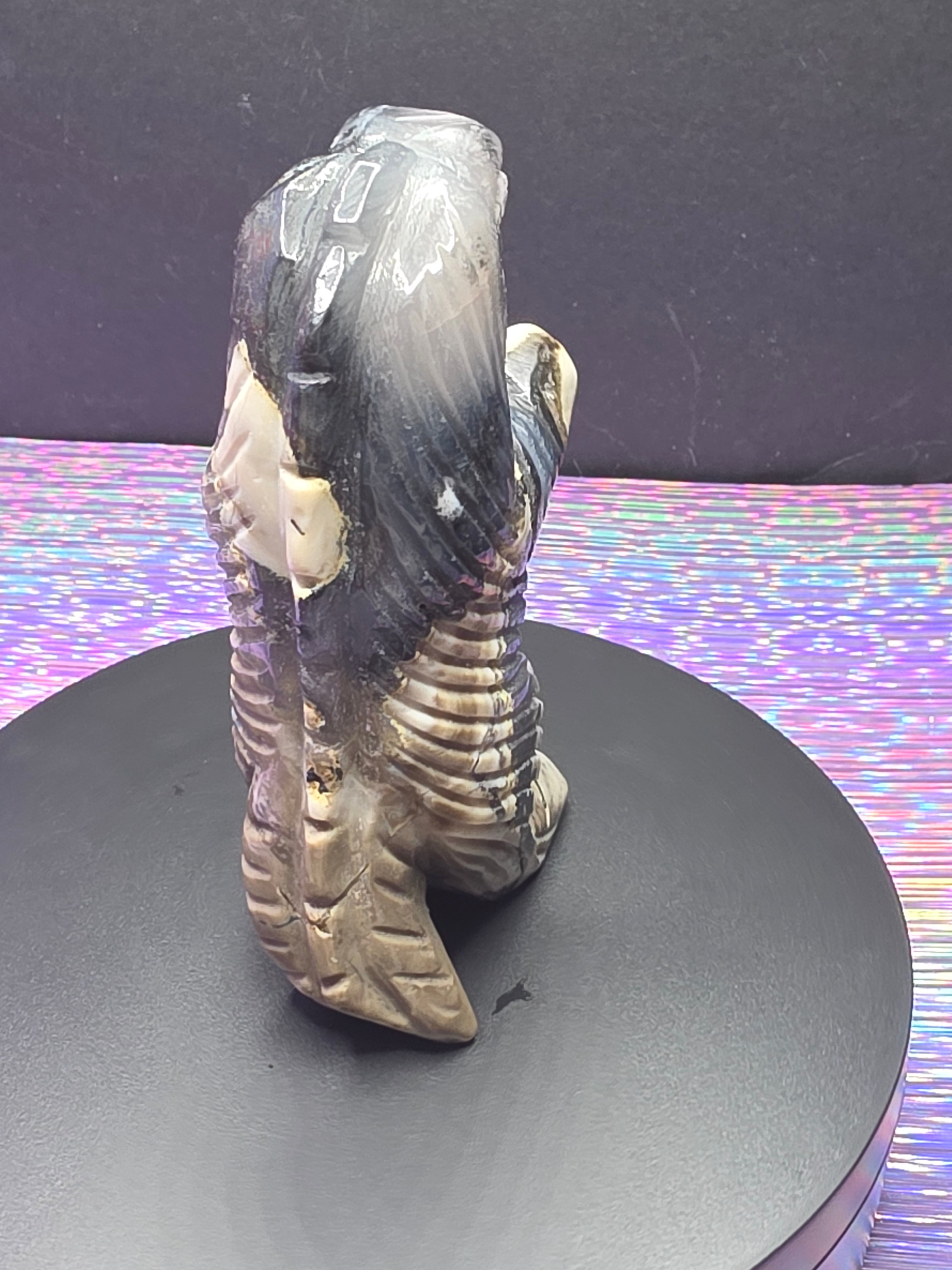 Volcano Agate Standing Godzilla Carving