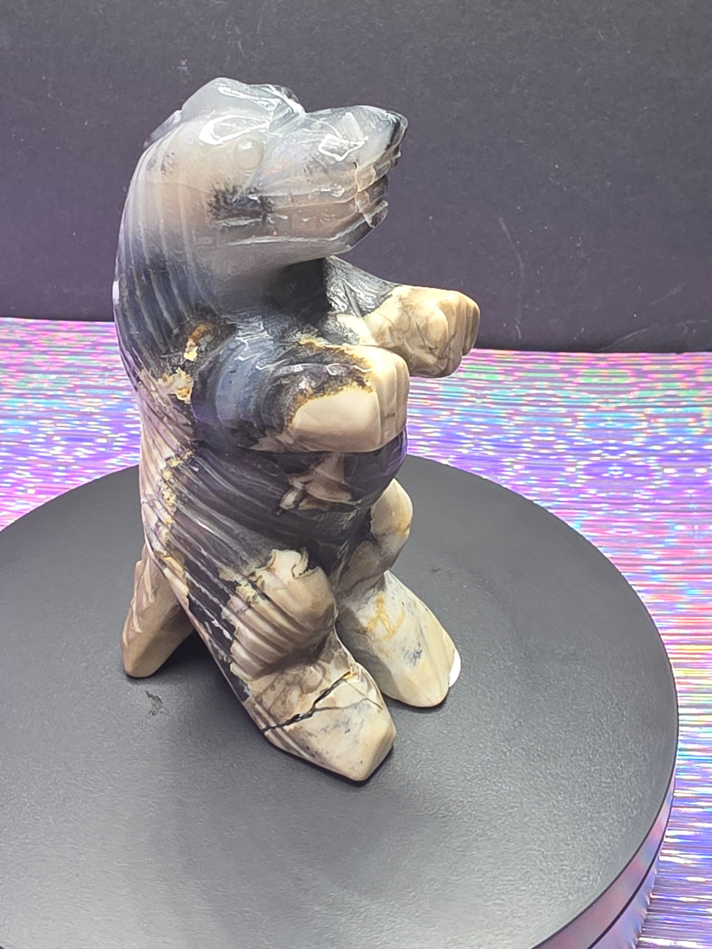 Volcano Agate Standing Godzilla Carving