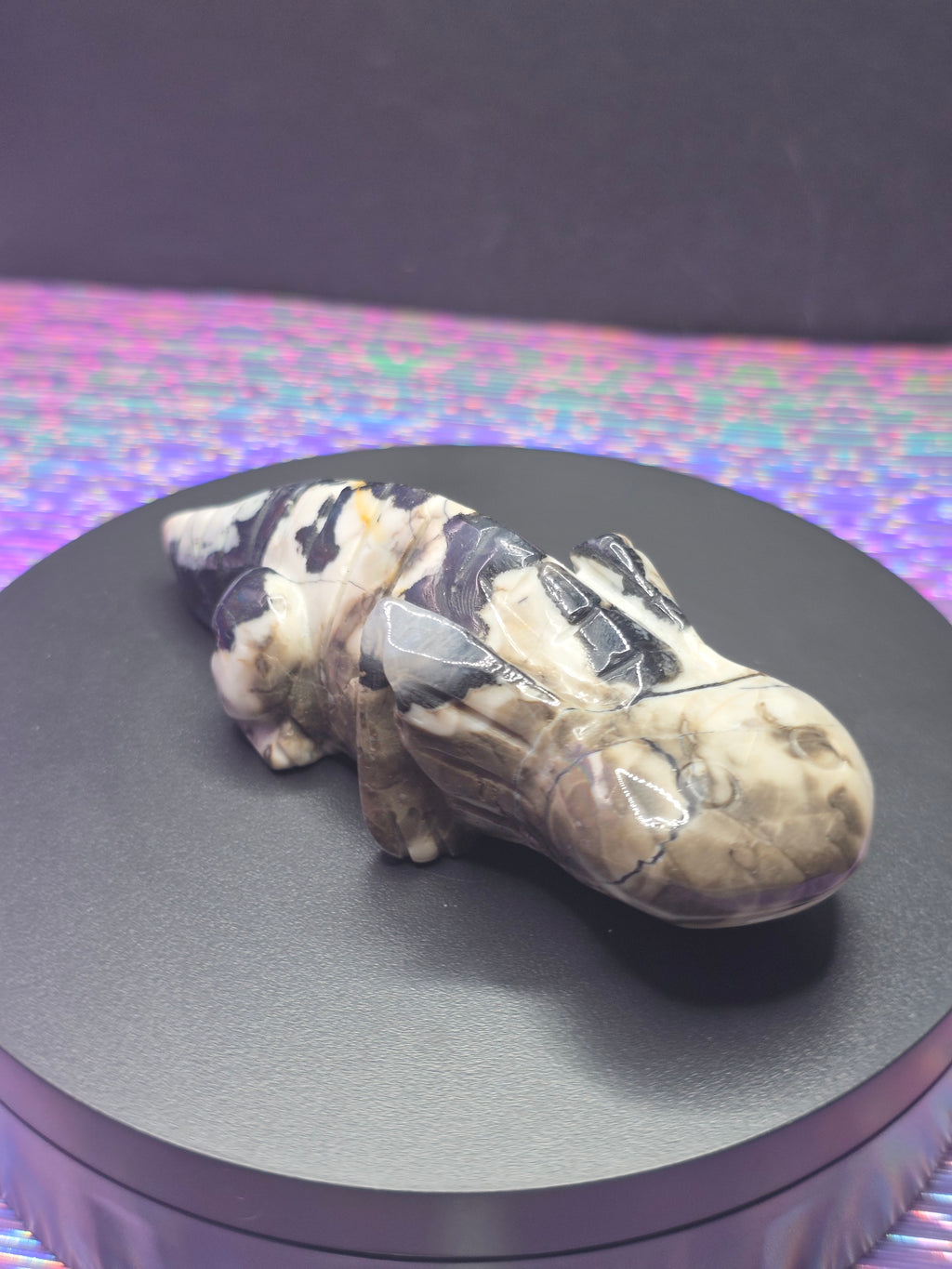 Volcano Agate Axolotl Carving A