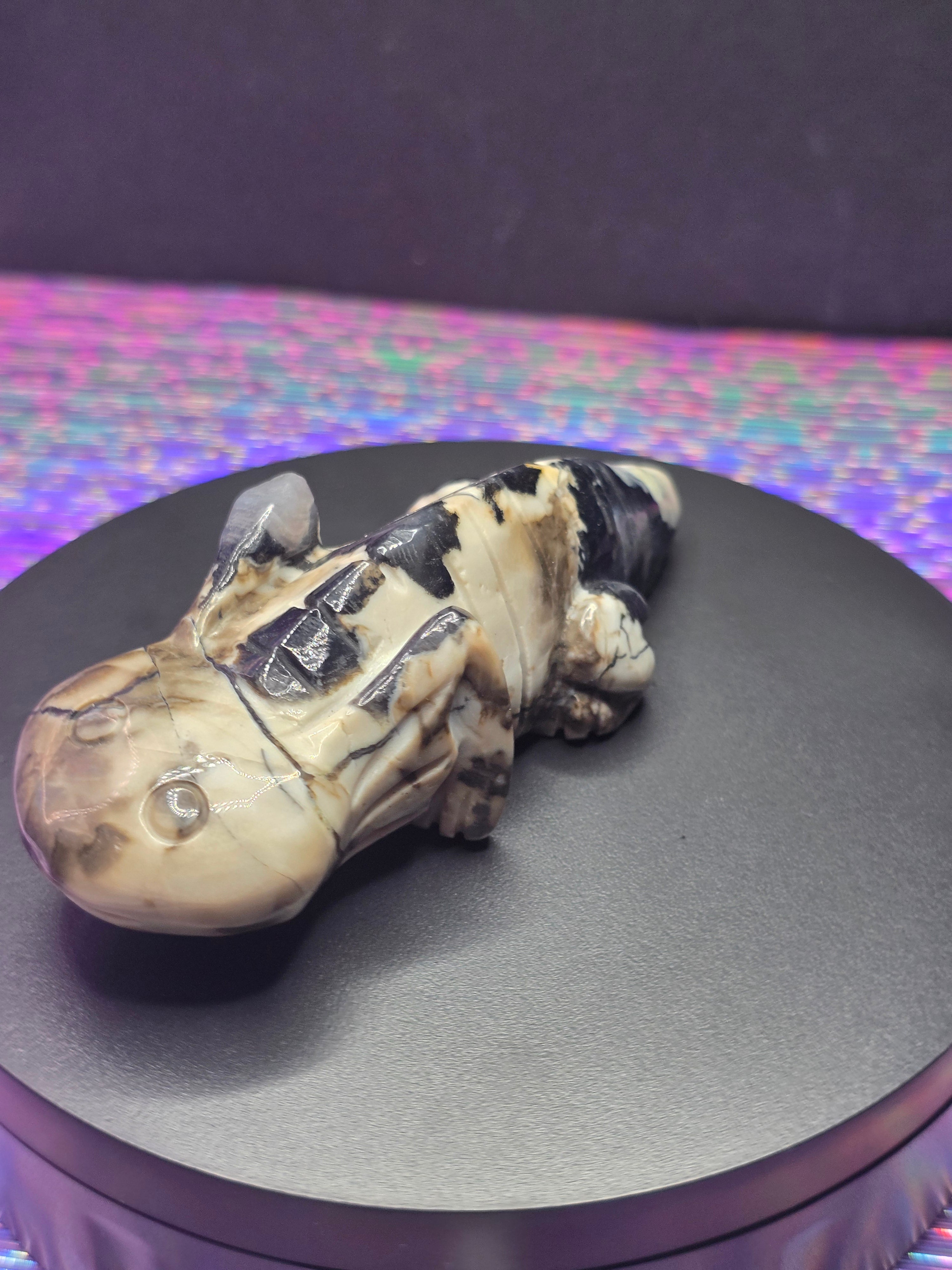 Volcano Agate Axolotl Carving A