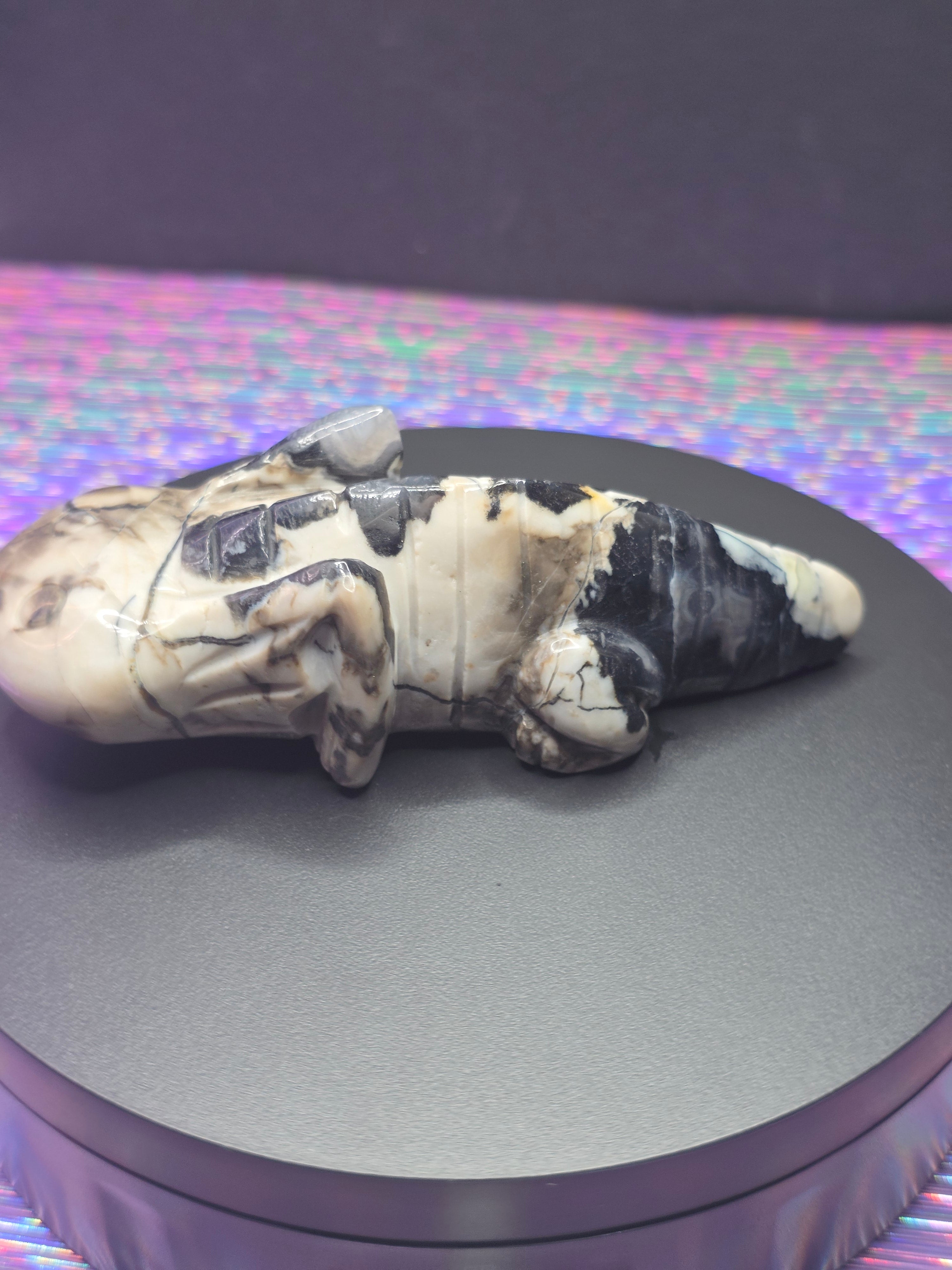 Volcano Agate Axolotl Carving A