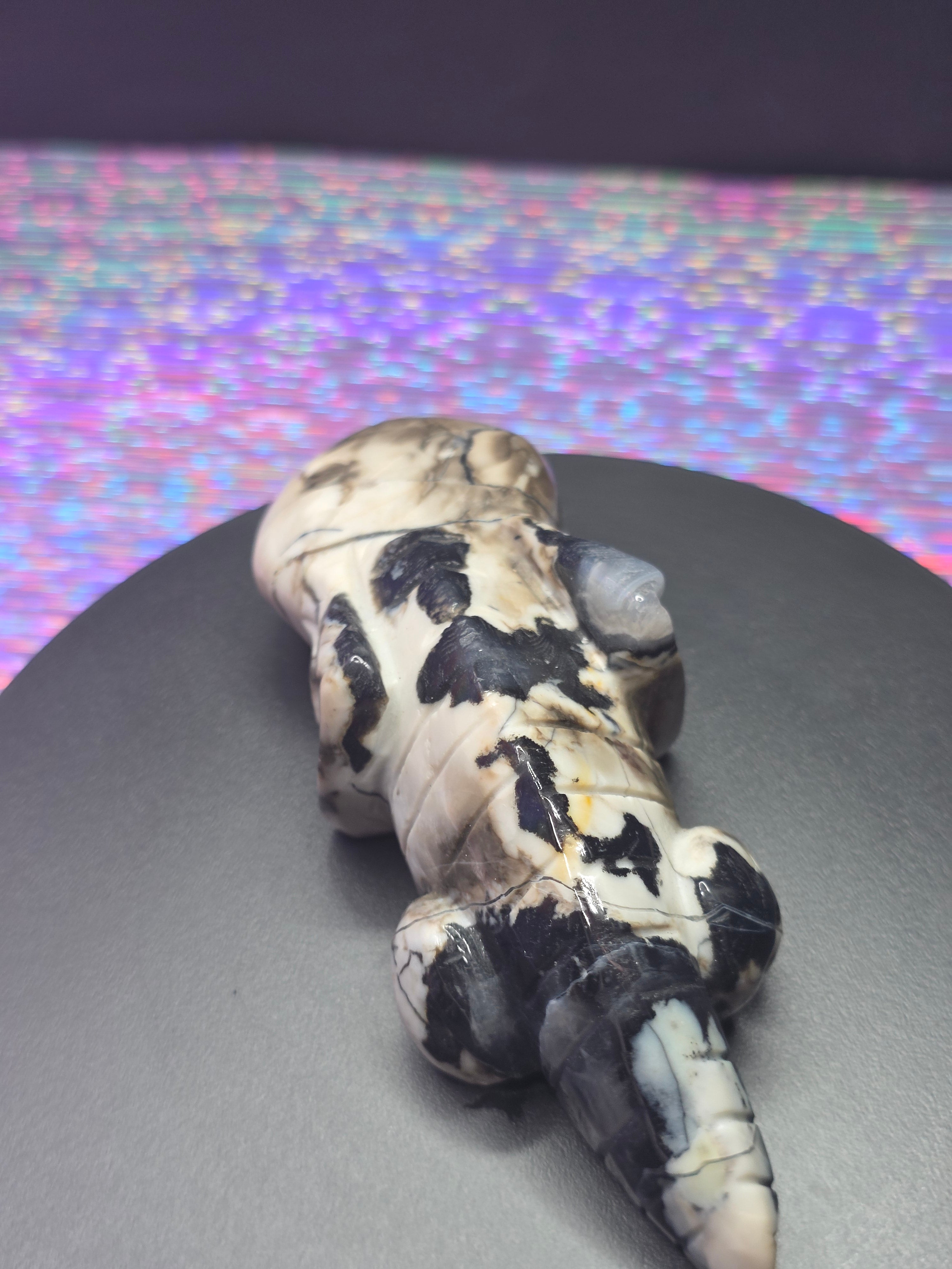 Volcano Agate Axolotl Carving A