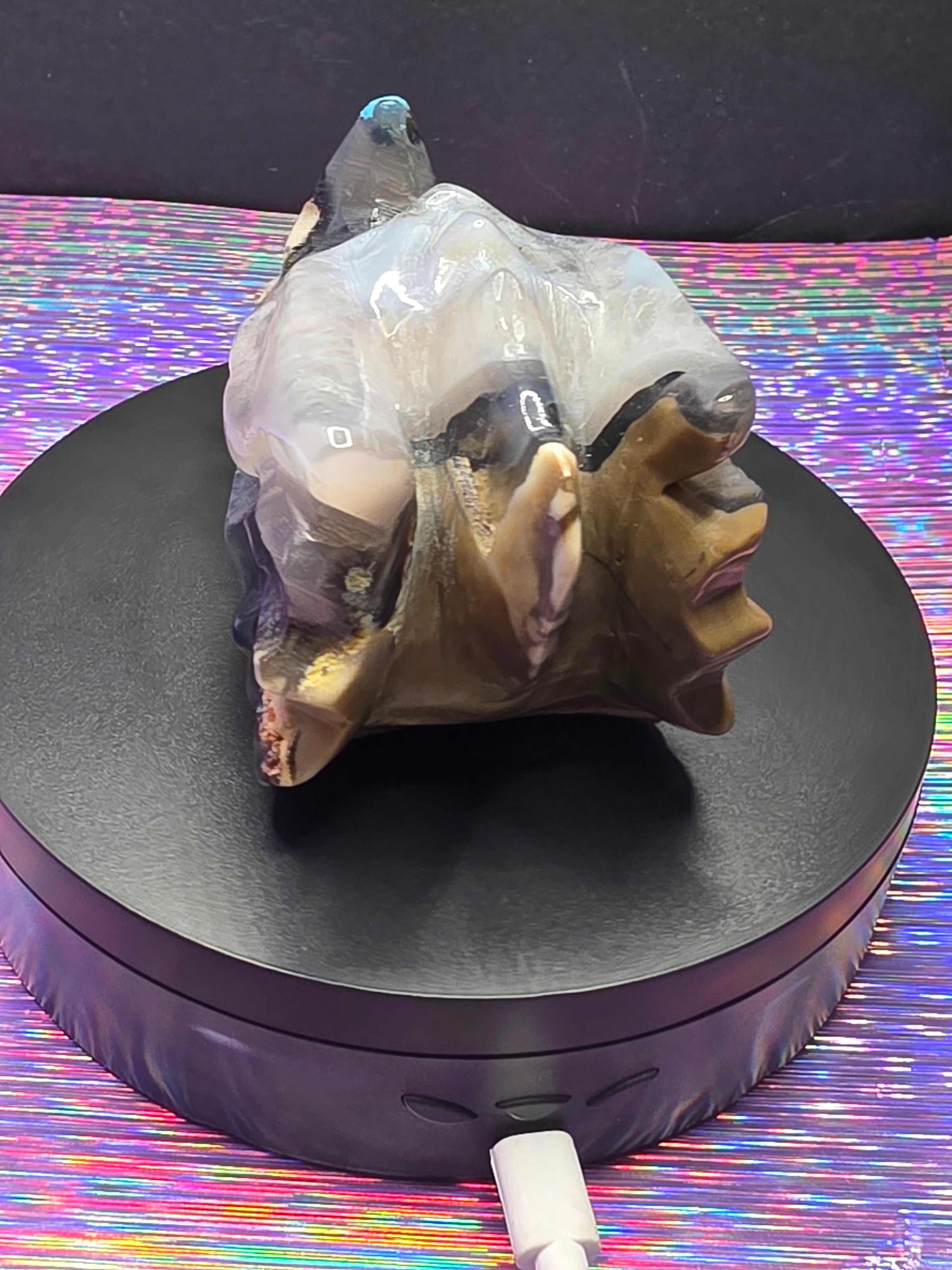 Volcano Agate Dragon Head Carving