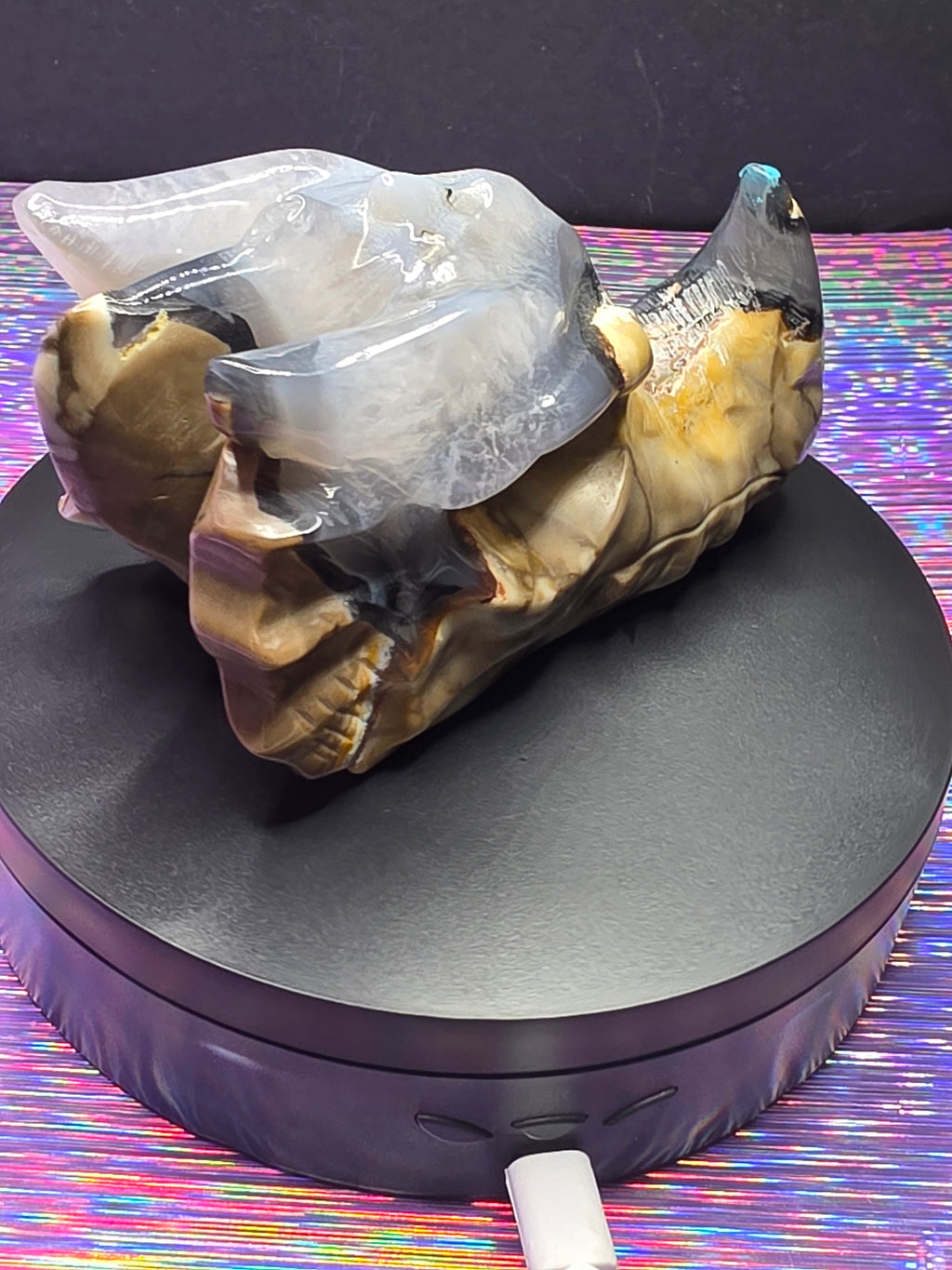 Volcano Agate Dragon Head Carving