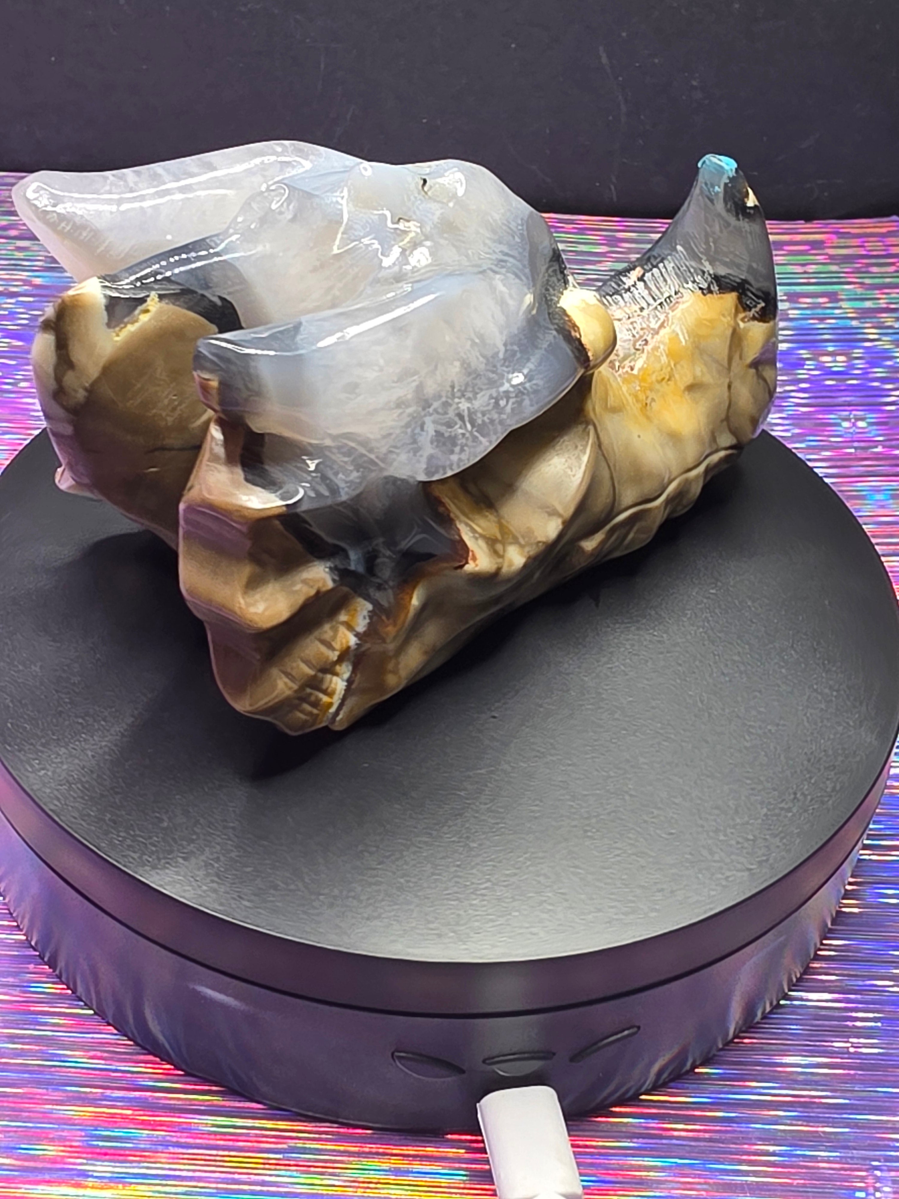 Volcano Agate Dragon Head Carving