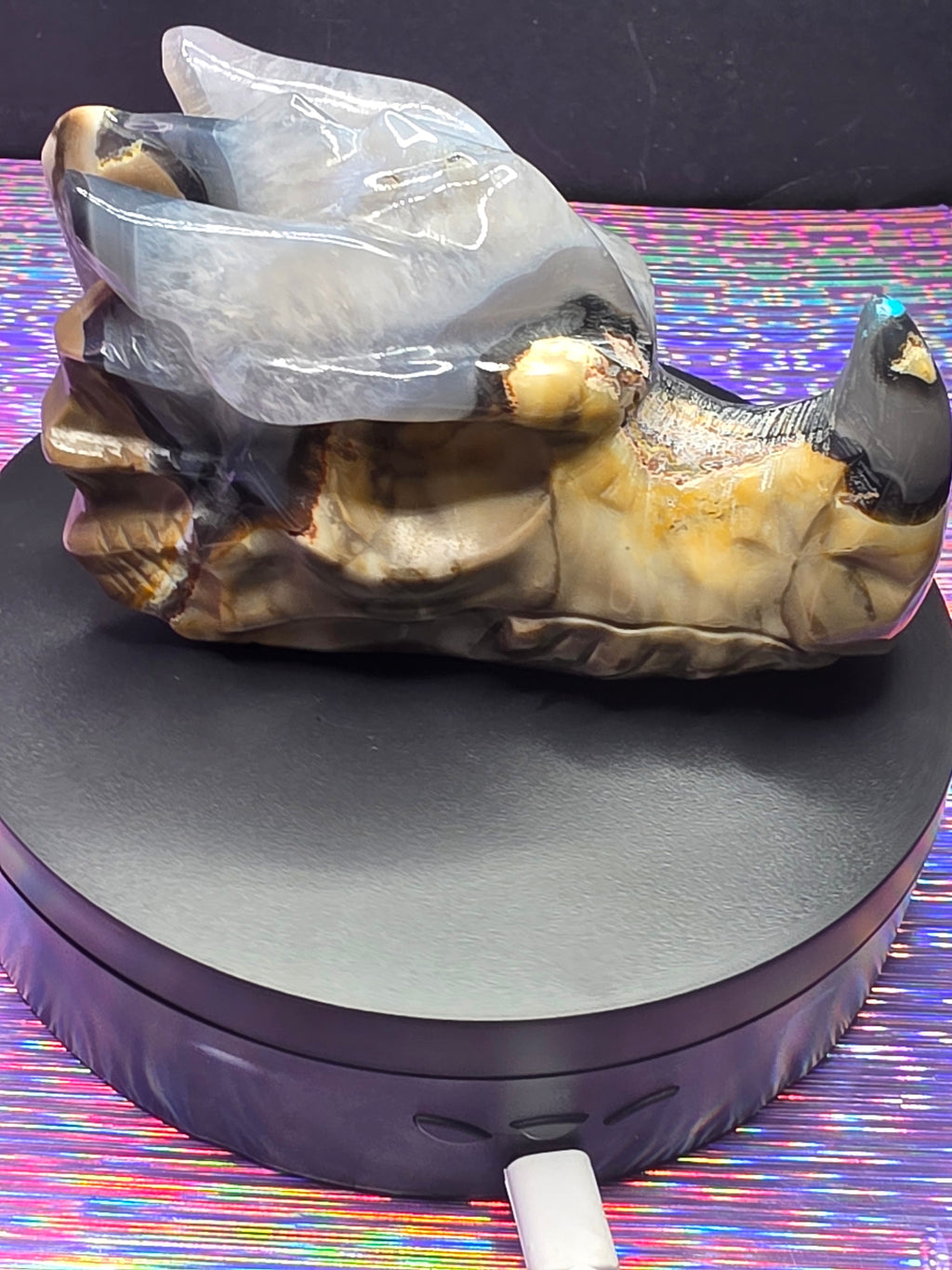 Volcano Agate Dragon Head Carving