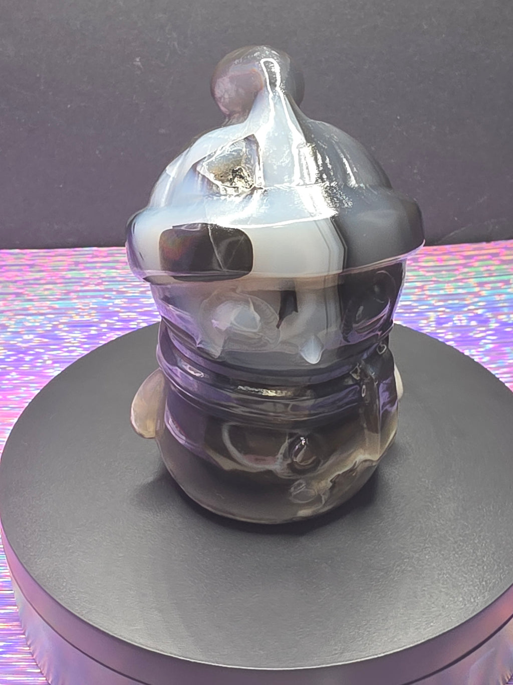 Volcano Agate Snowman Carving