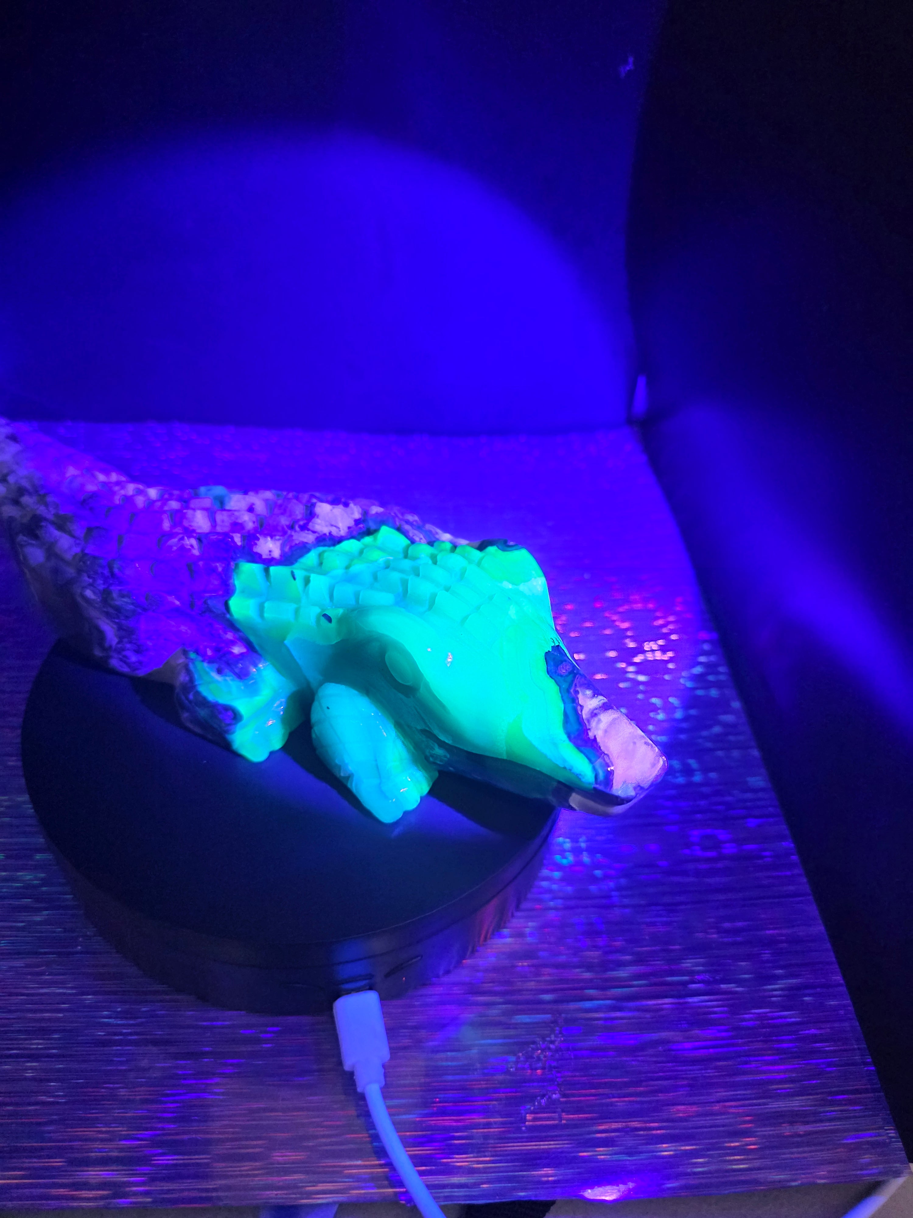 Volcano Agate Large Alligator Carving