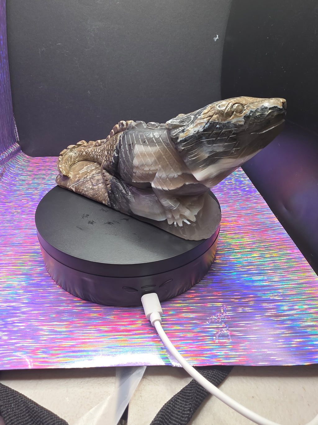 Volcano Agate Large Lizard Carving