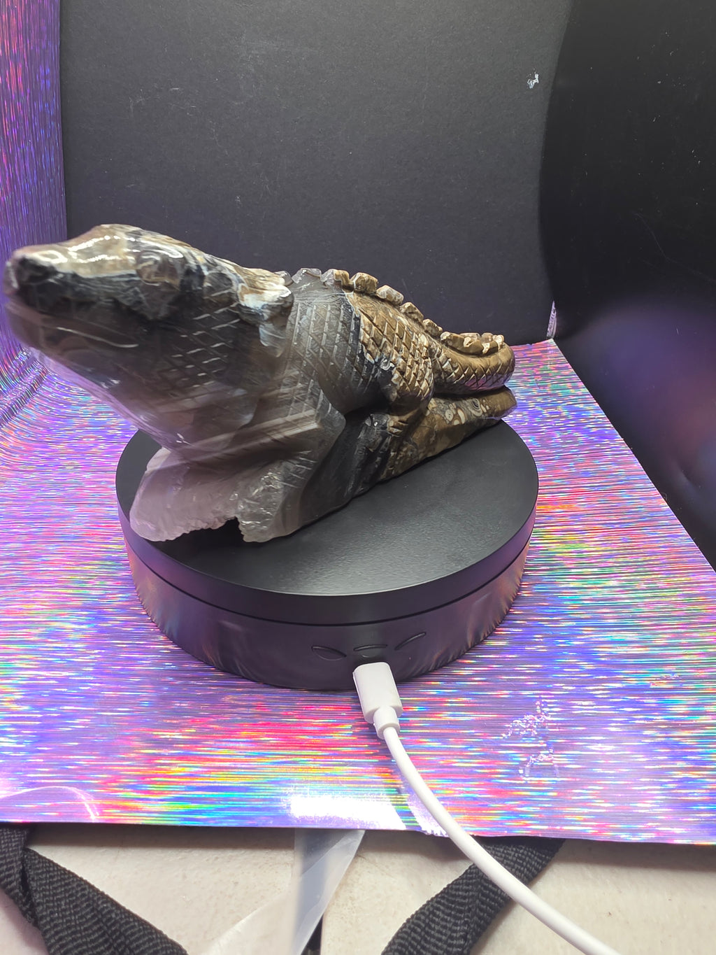 Volcano Agate Large Lizard Carving
