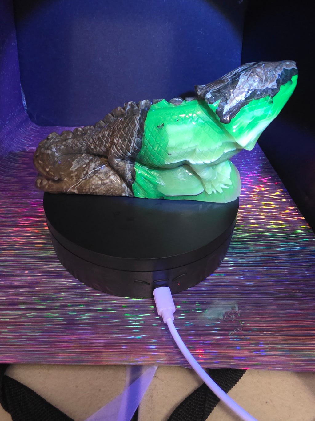 Volcano Agate Large Lizard Carving