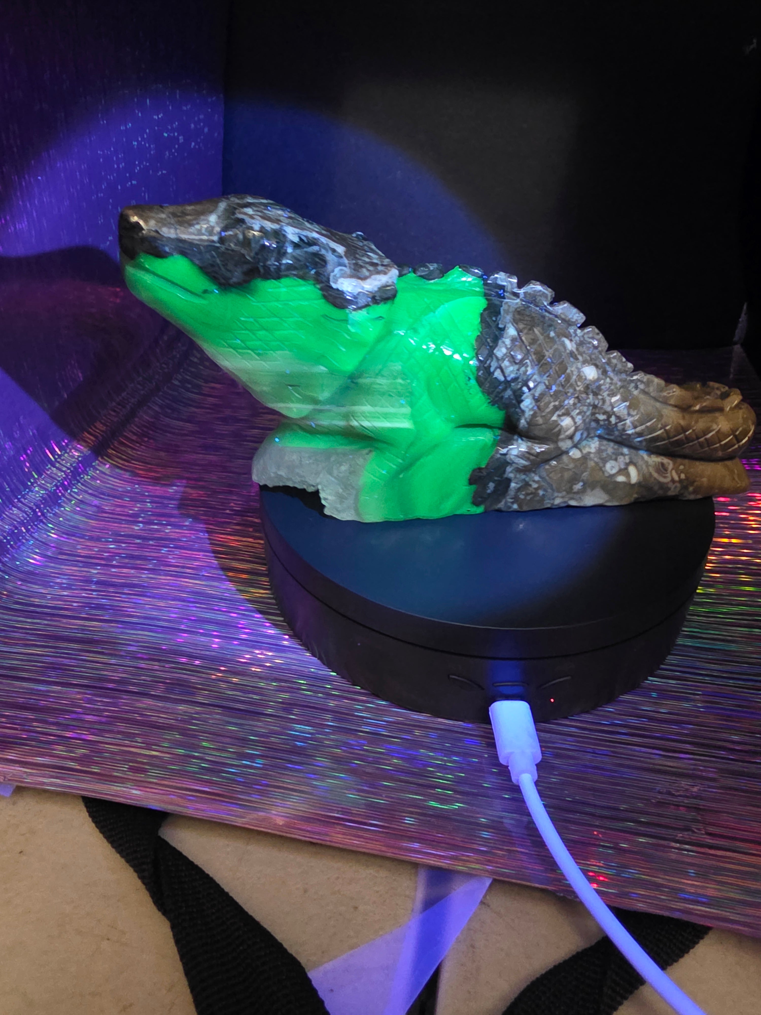 Volcano Agate Large Lizard Carving