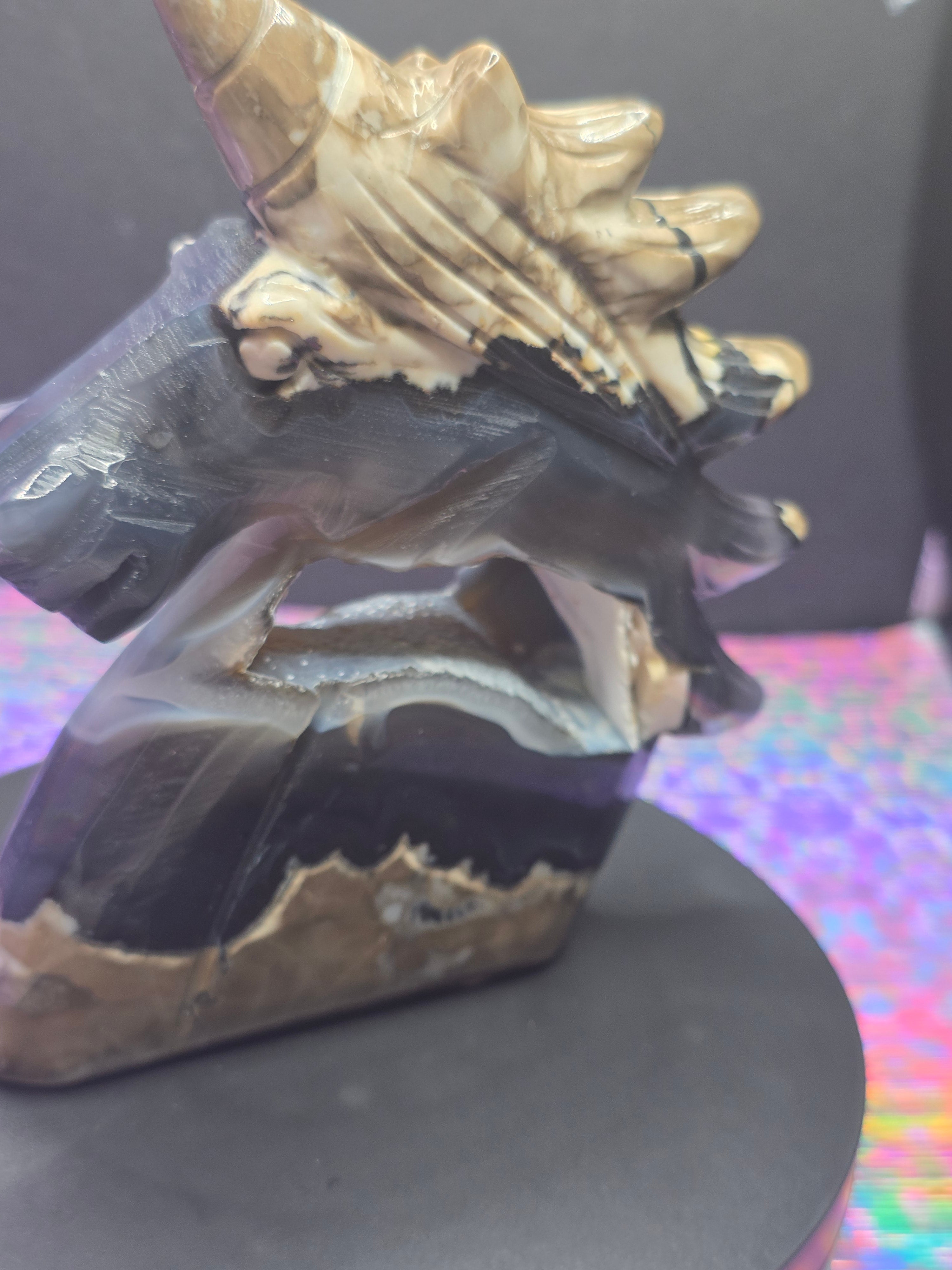Volcano Agate Unicorn Head