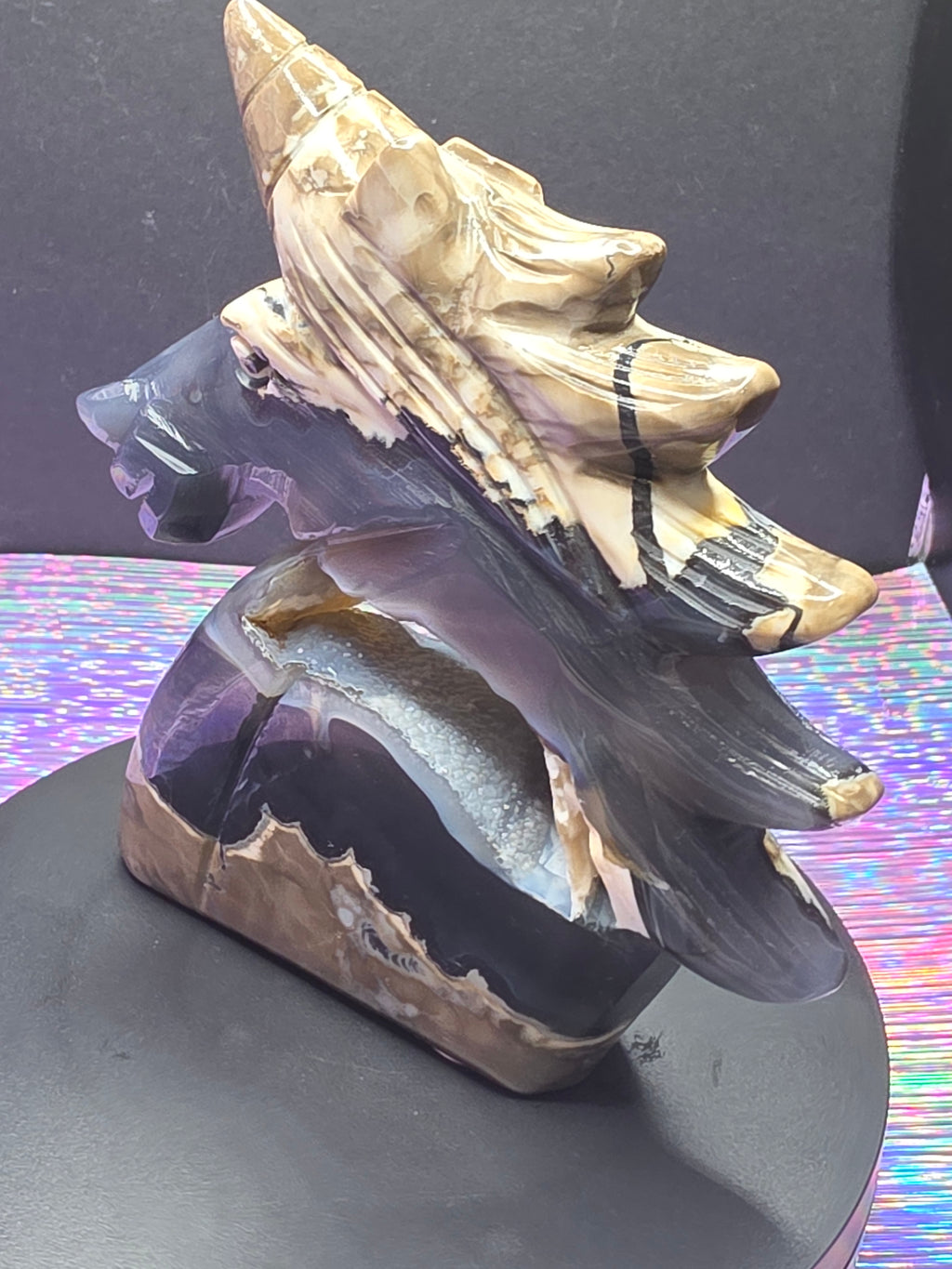 Volcano Agate Unicorn Head