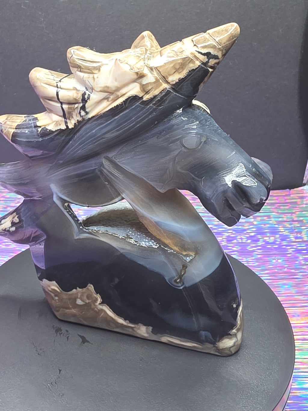 Volcano Agate Unicorn Head
