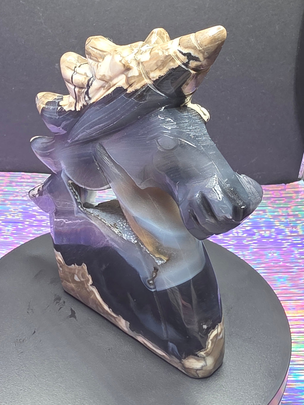Volcano Agate Unicorn Head