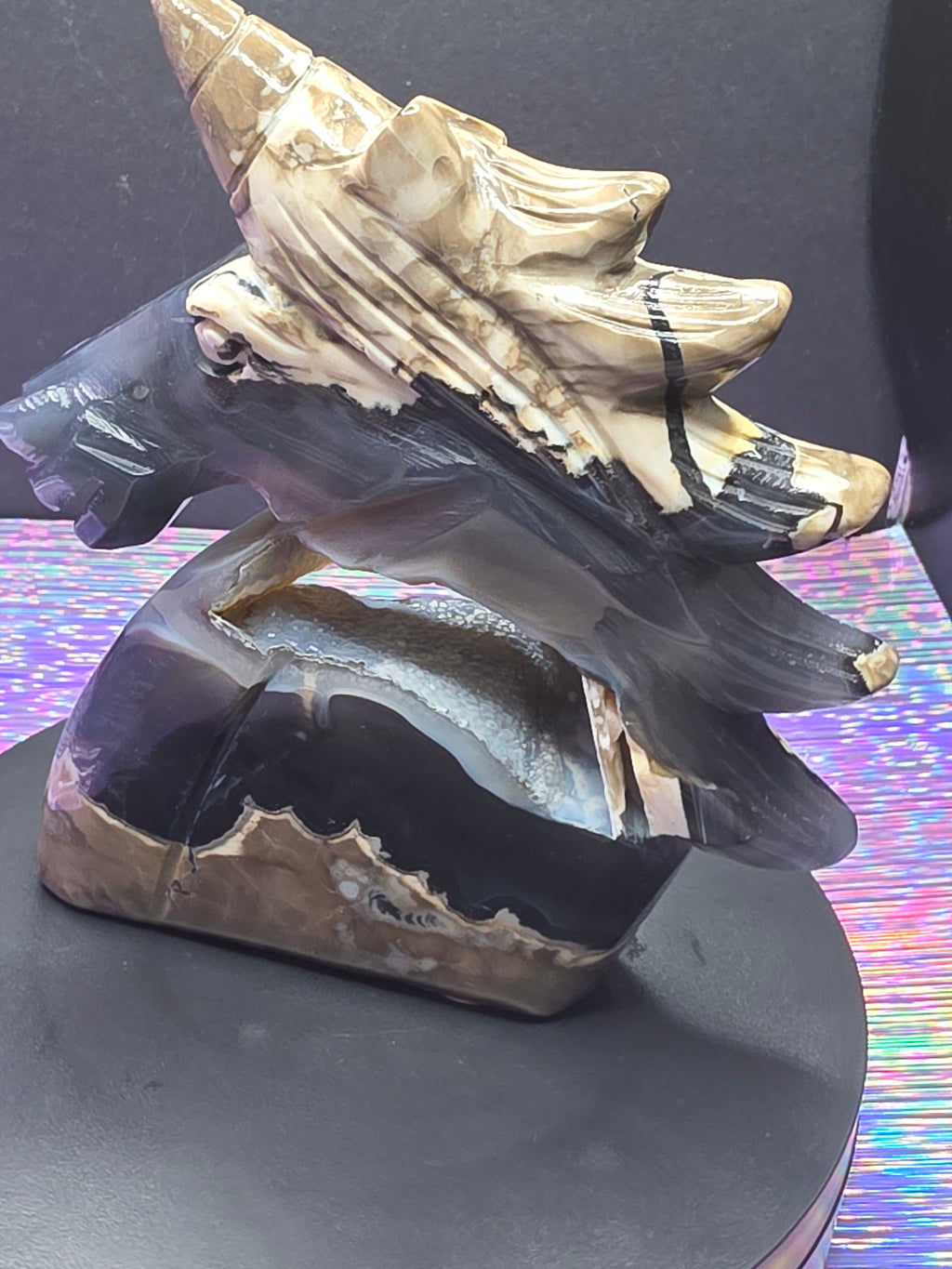 Volcano Agate Unicorn Head