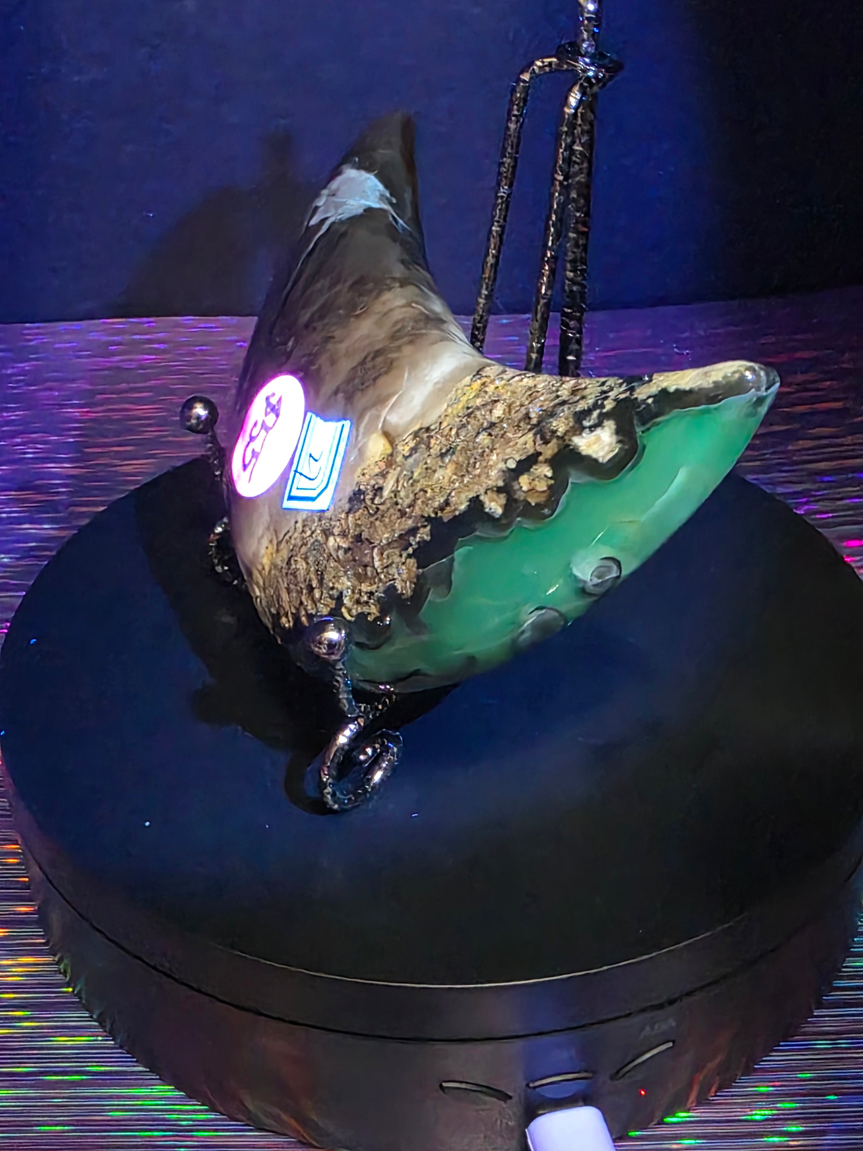 Volcano Agate Moon with Stand