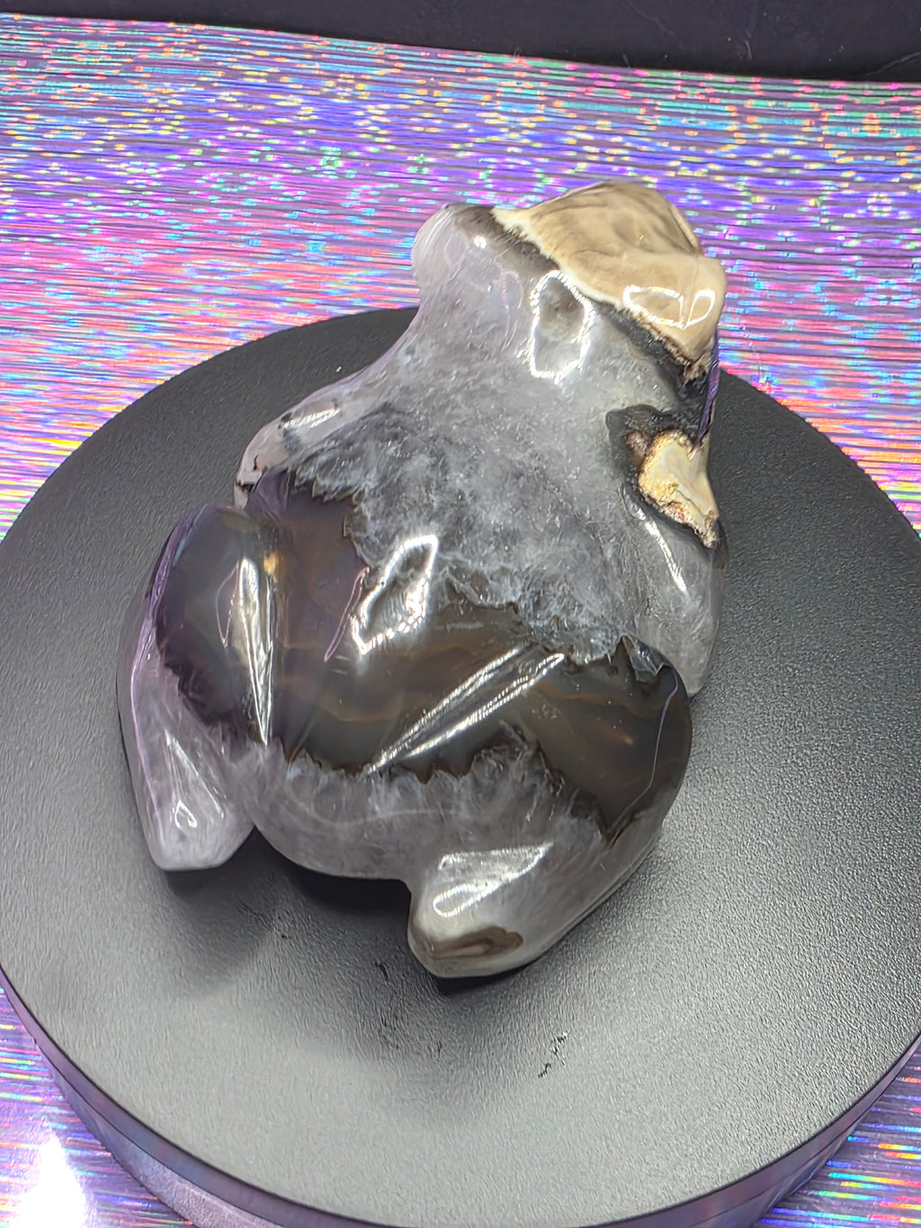 Volcano Agate Frog Carving