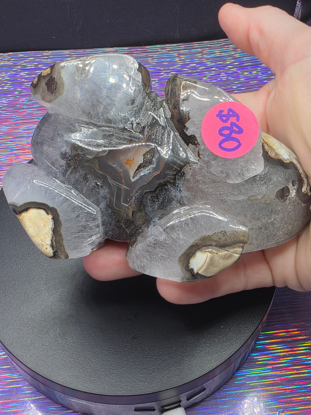 Volcano Agate Frog Carving