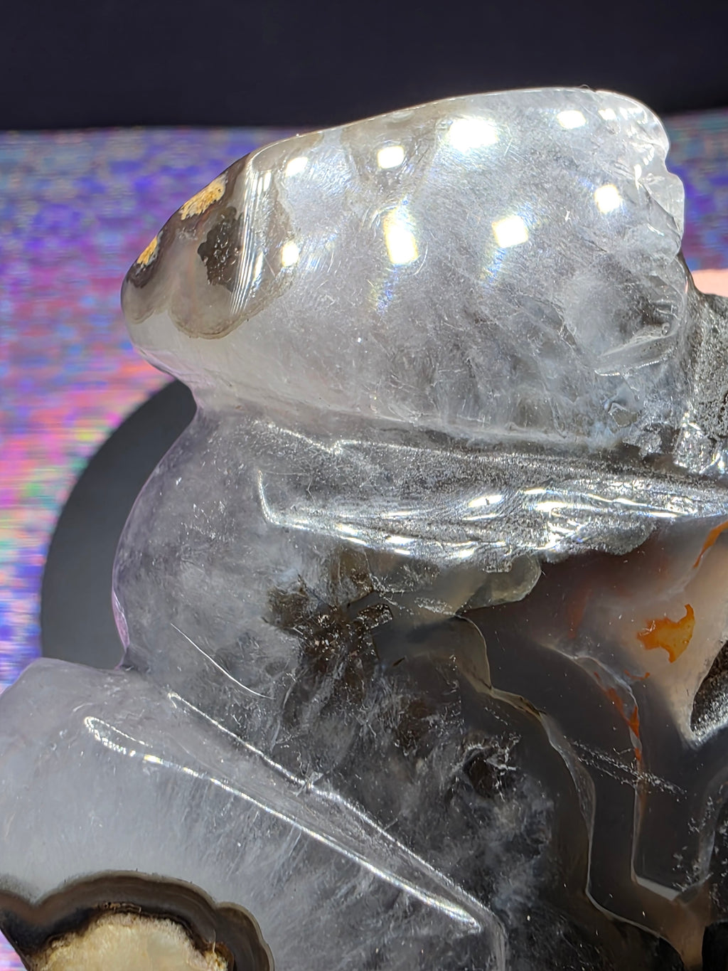 Volcano Agate Frog Carving
