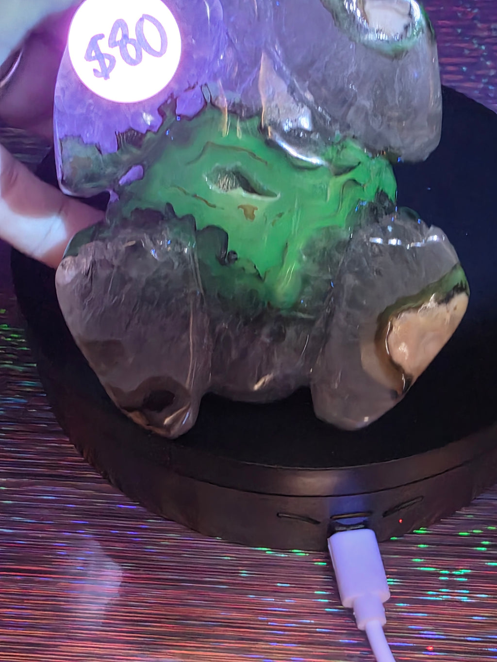 Volcano Agate Frog Carving