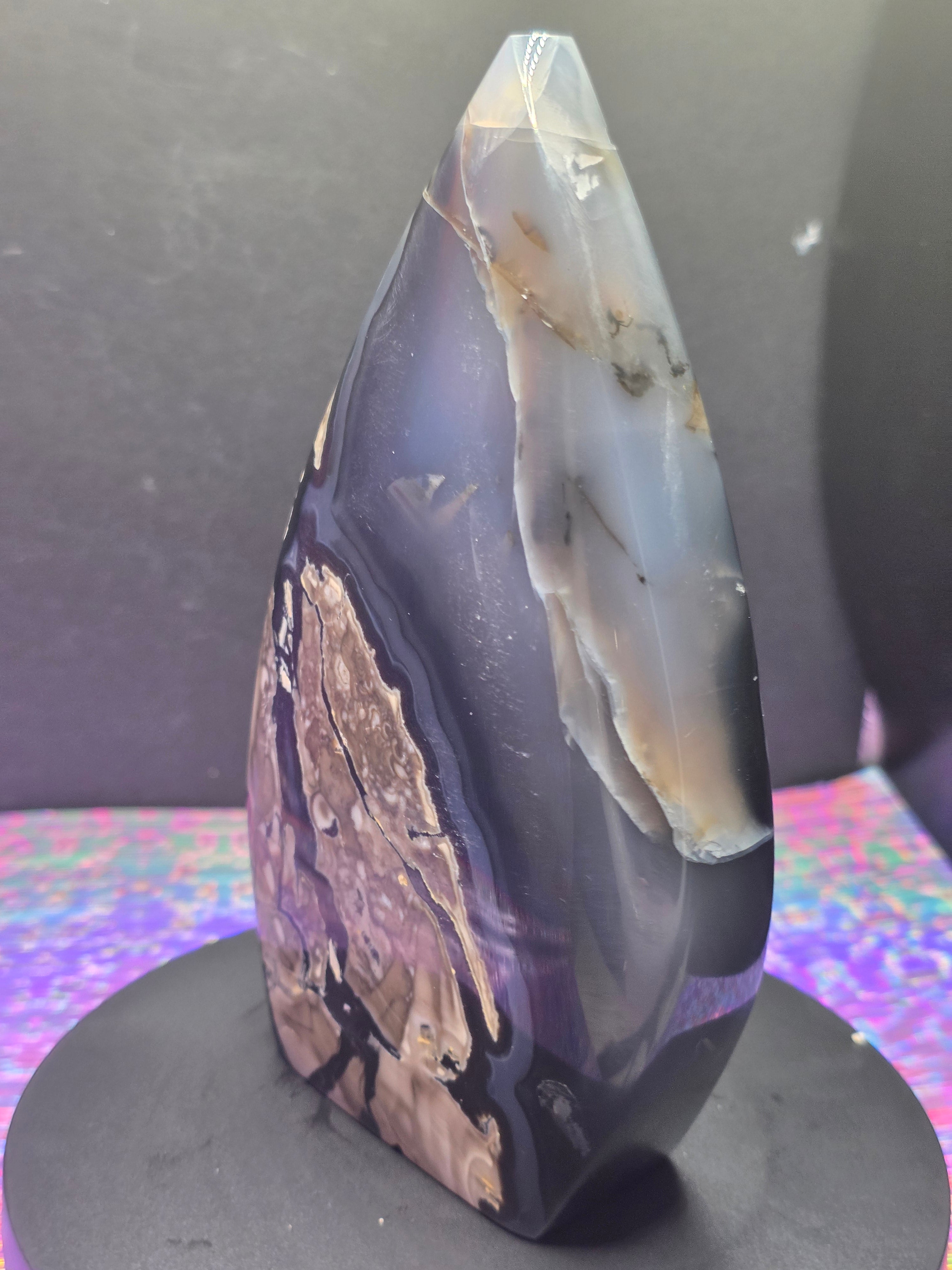 Large Volcano Agate Teardrop A