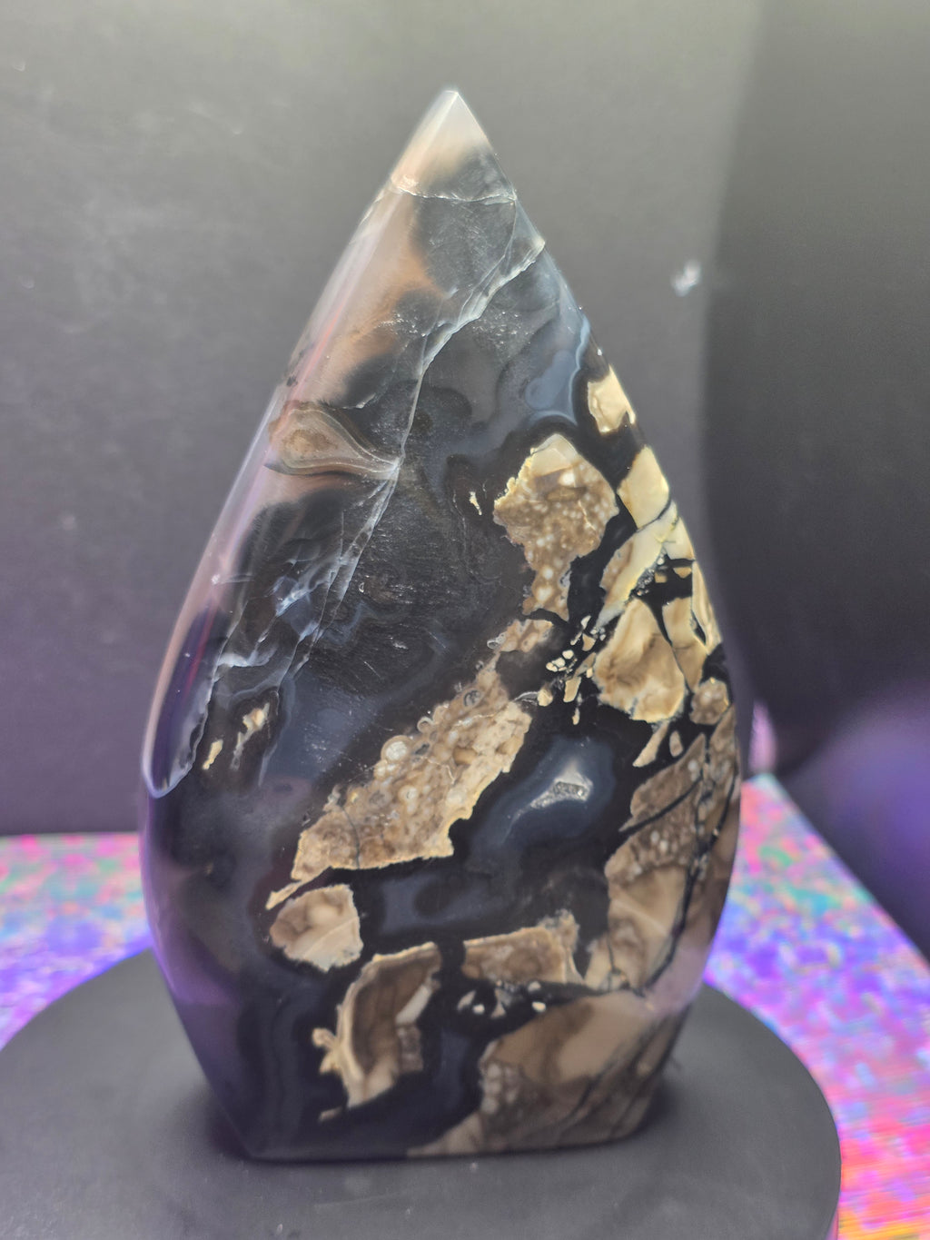Large Volcano Agate Teardrop A