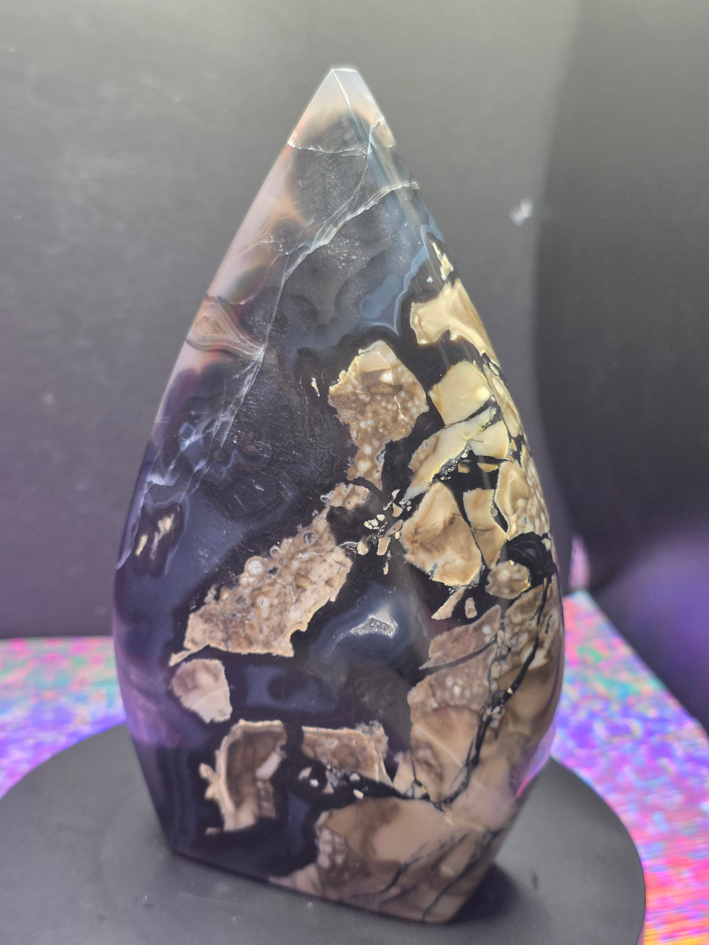 Large Volcano Agate Teardrop A