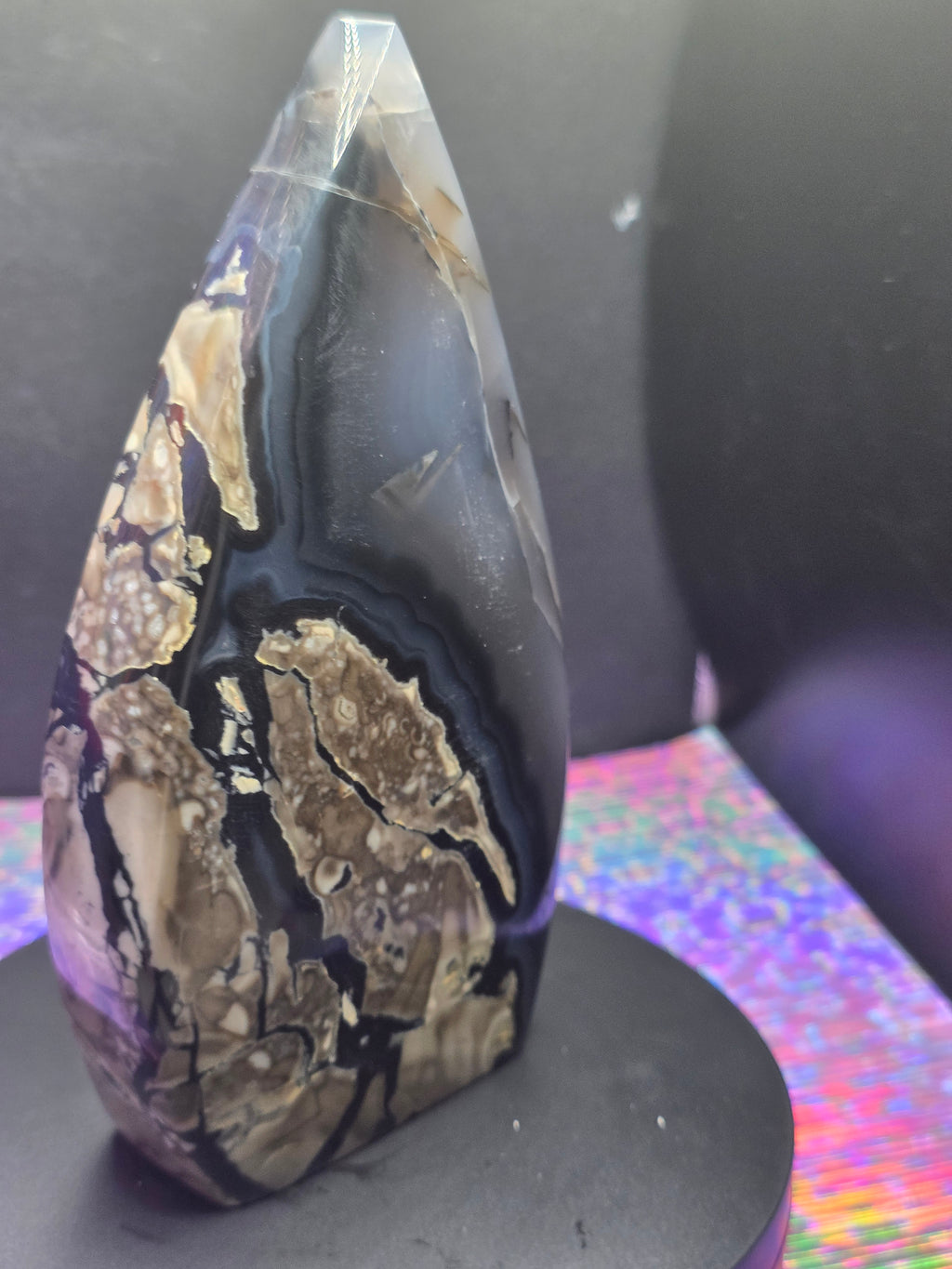 Large Volcano Agate Teardrop A