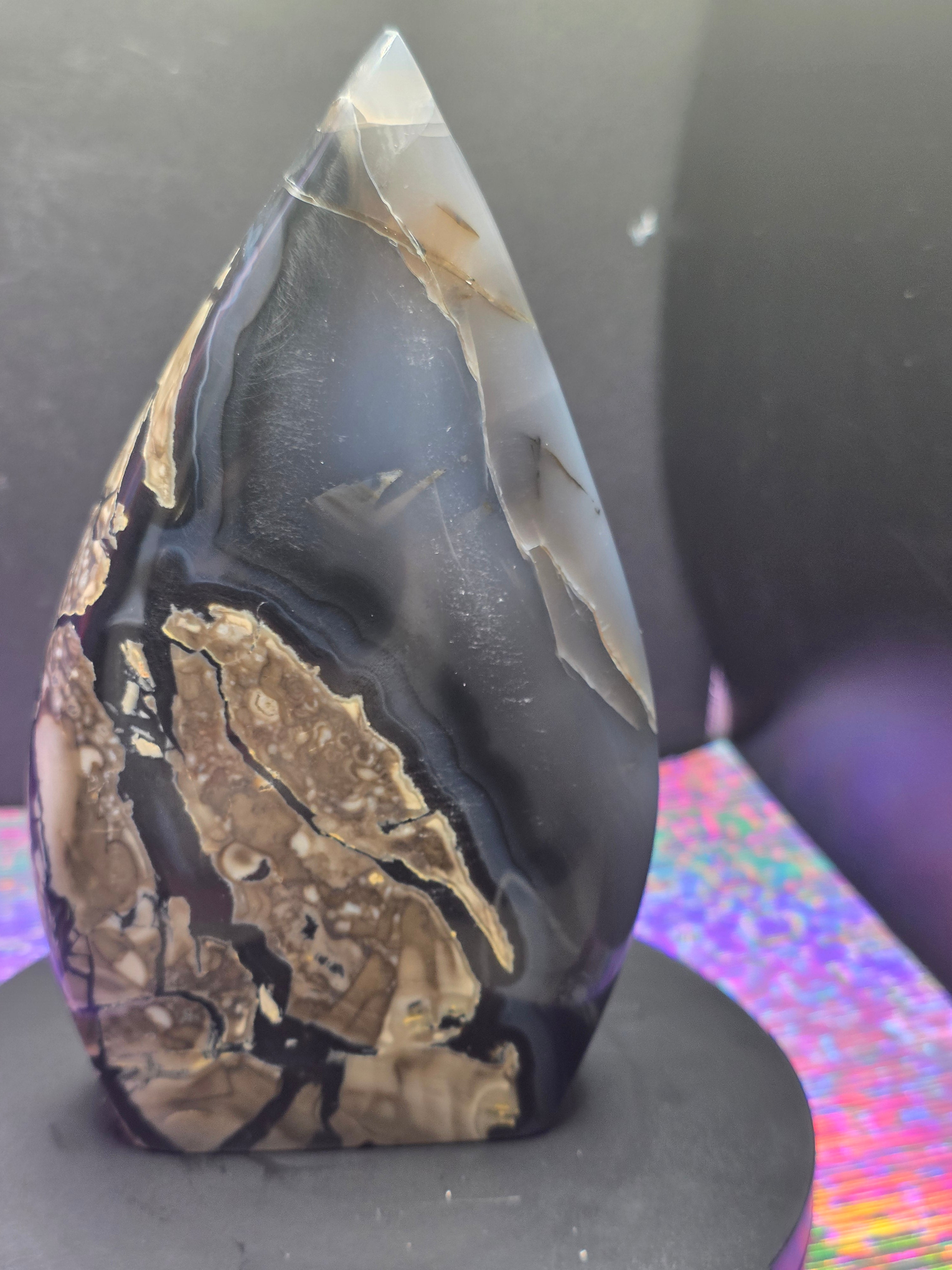 Large Volcano Agate Teardrop A