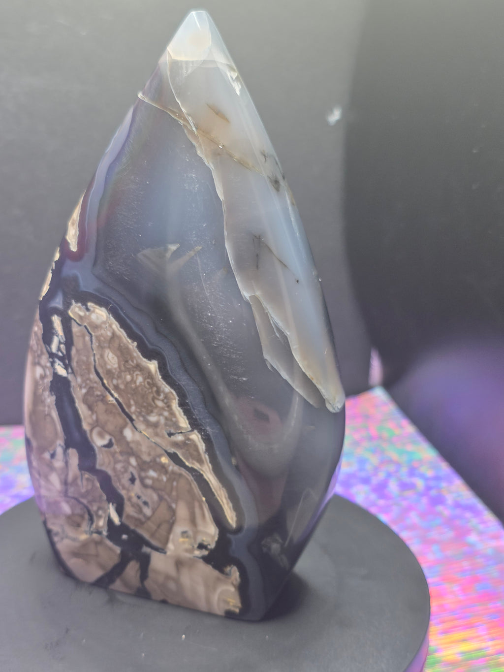 Large Volcano Agate Teardrop A