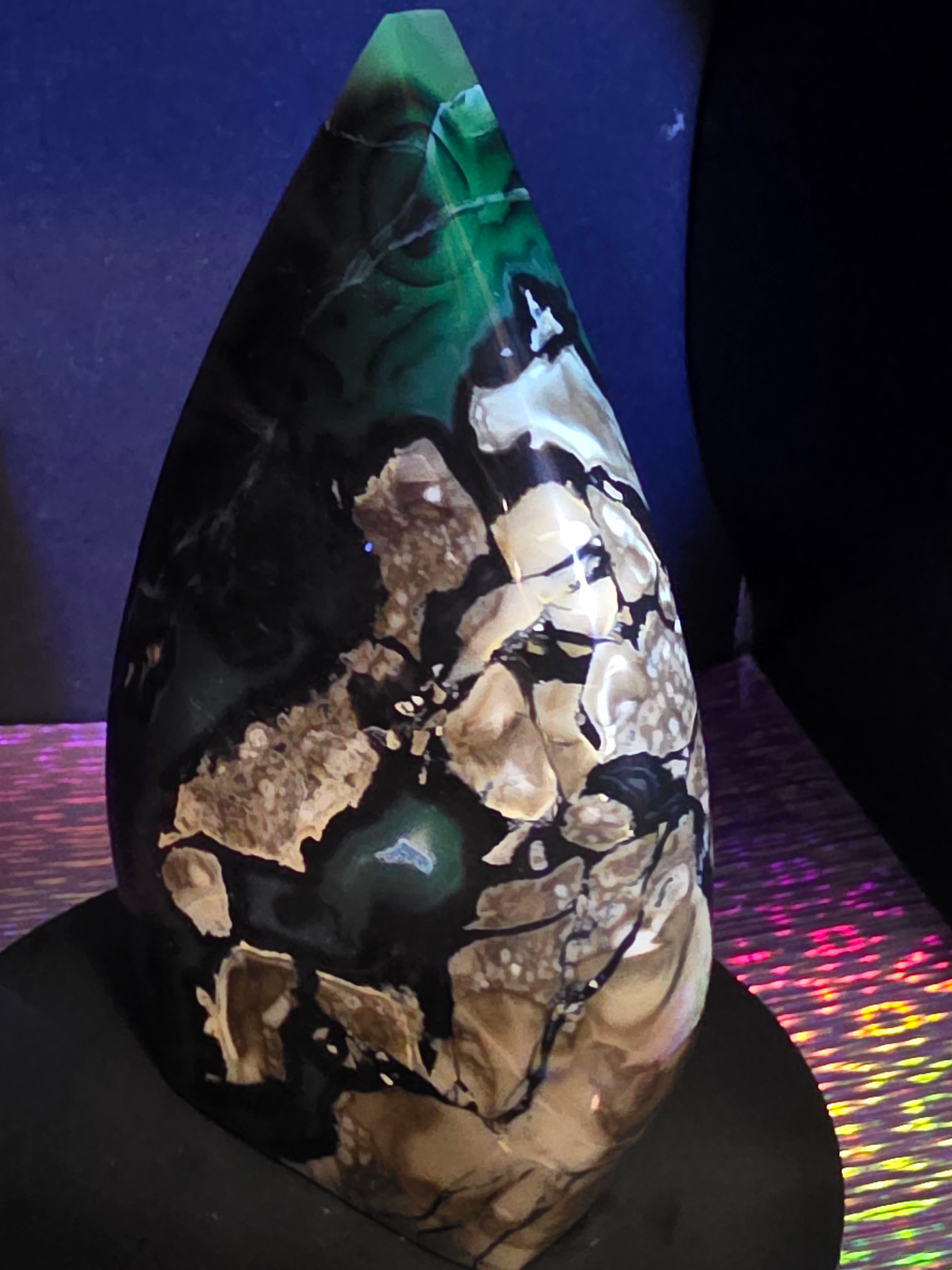 Large Volcano Agate Teardrop A