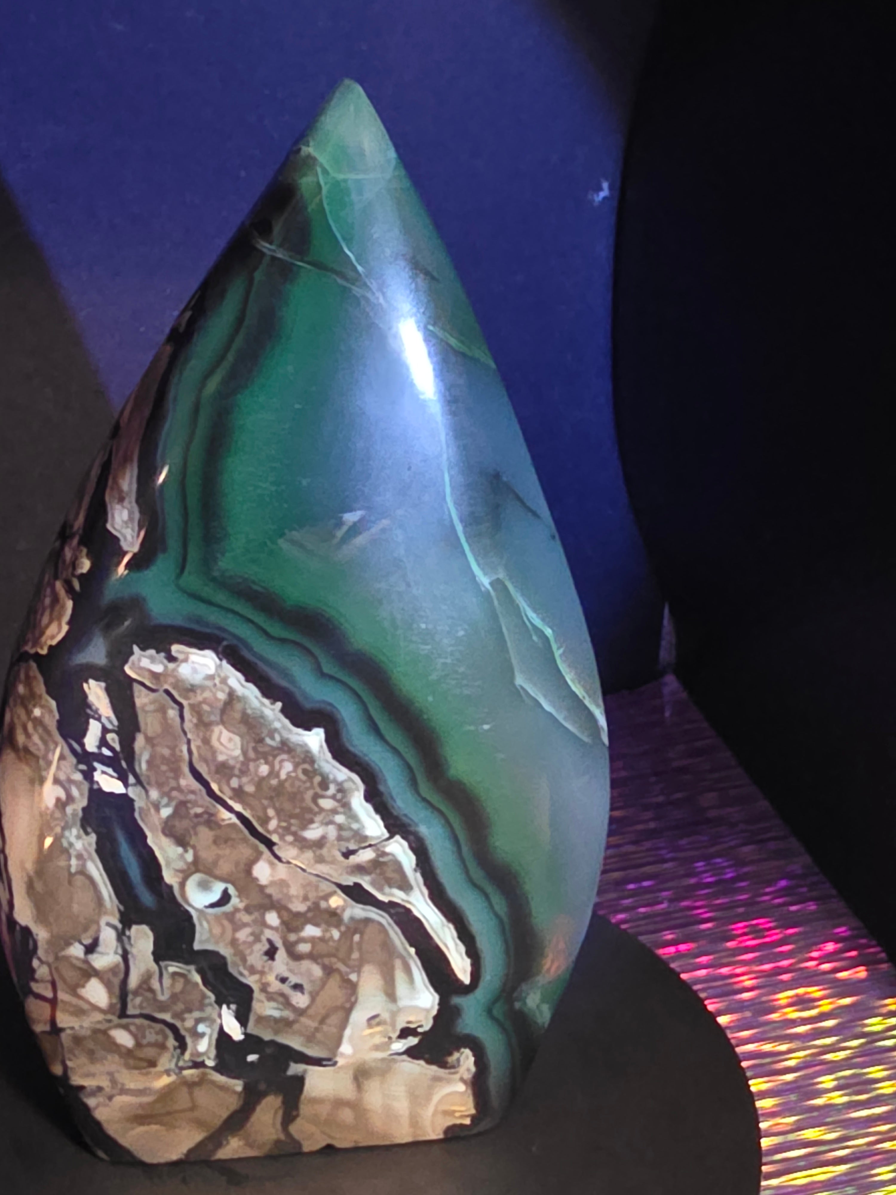 Large Volcano Agate Teardrop A