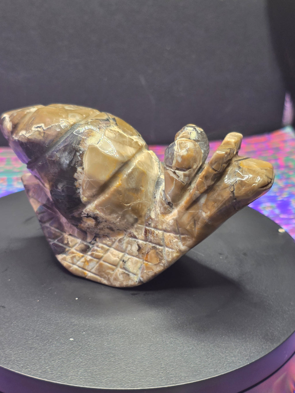 Volcano Agate Snail Carving A