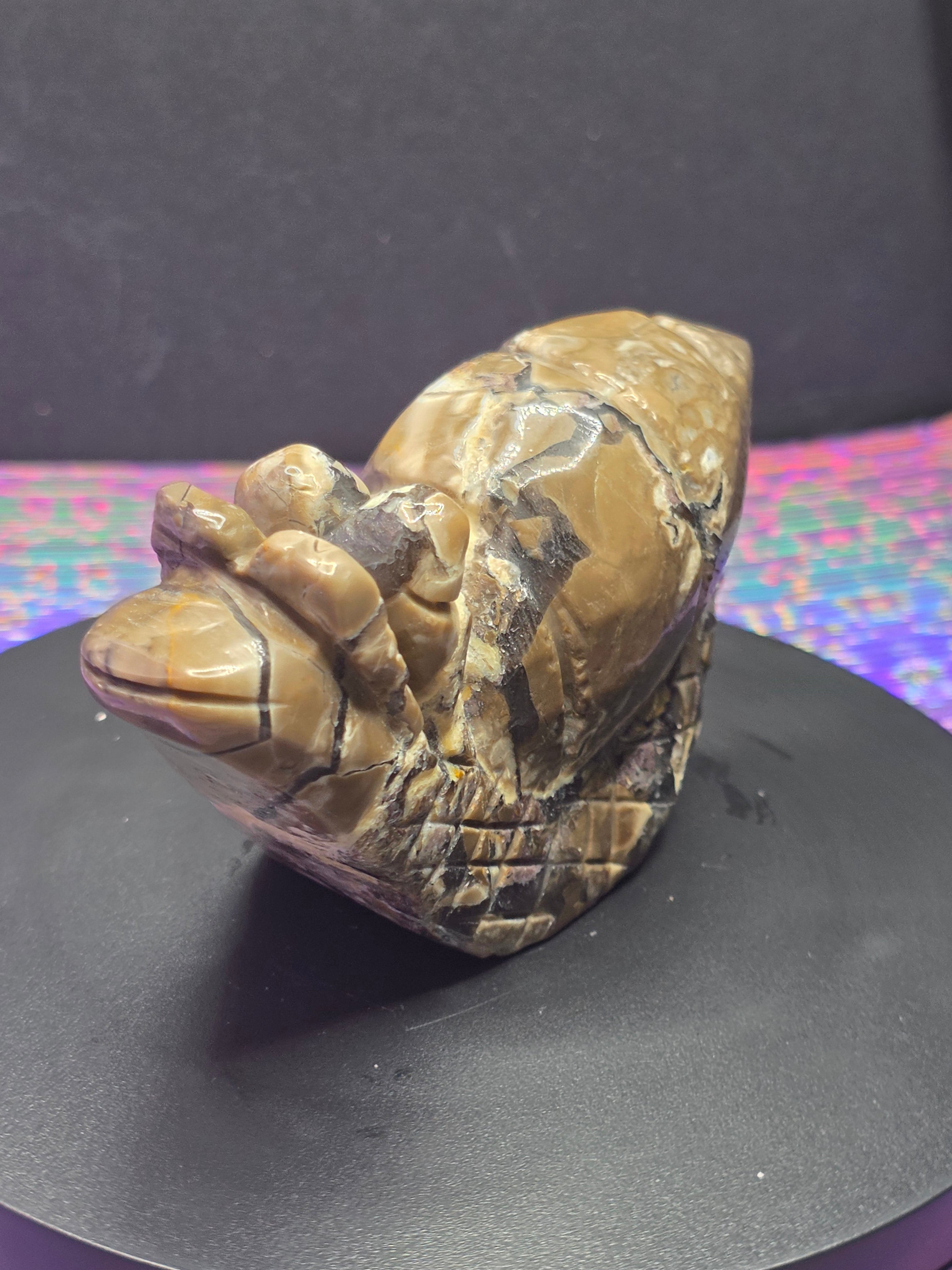 Volcano Agate Snail Carving A