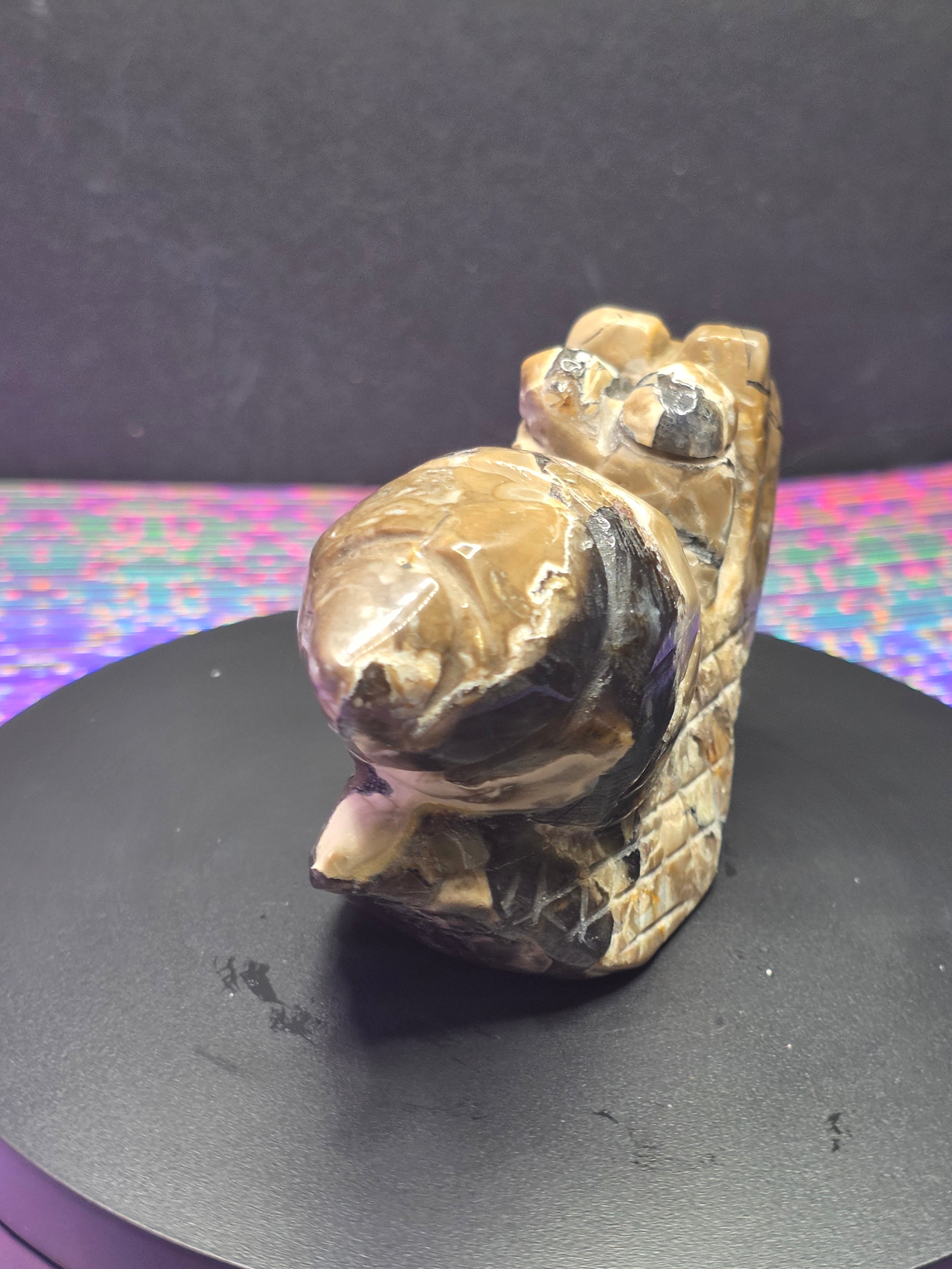 Volcano Agate Snail Carving A