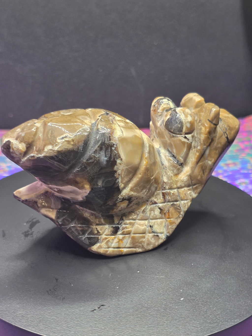 Volcano Agate Snail Carving A