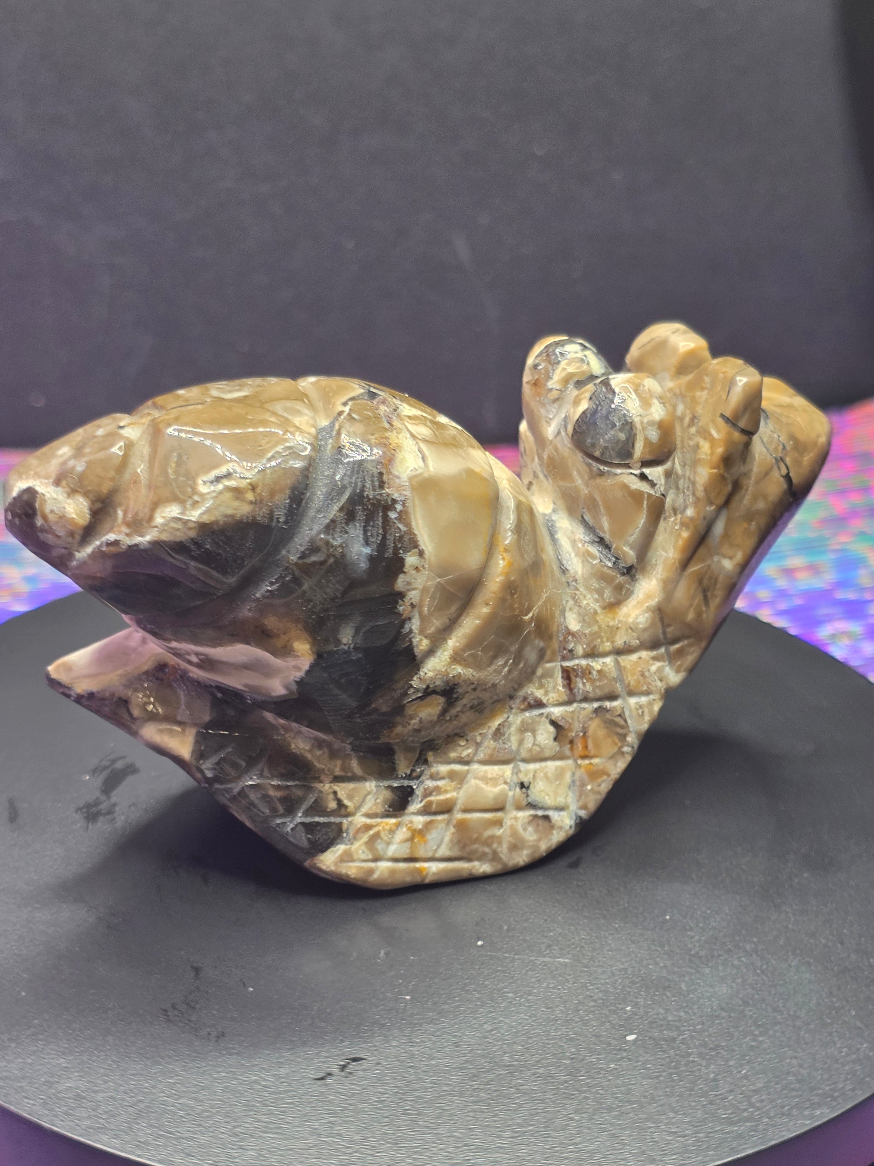 Volcano Agate Snail Carving A