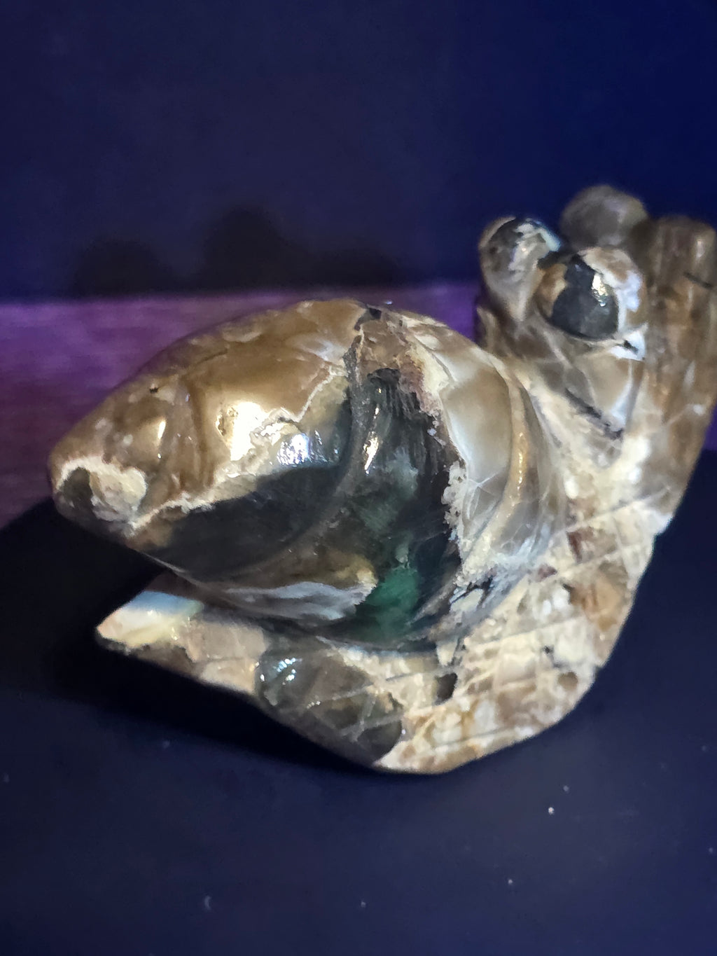 Volcano Agate Snail Carving A
