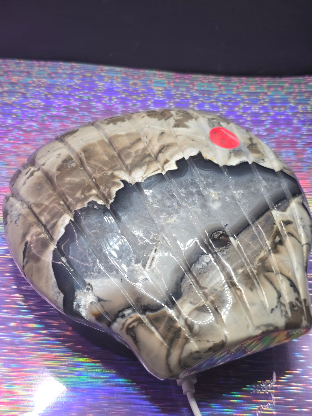 Volcano Agate Shell Bowl A
