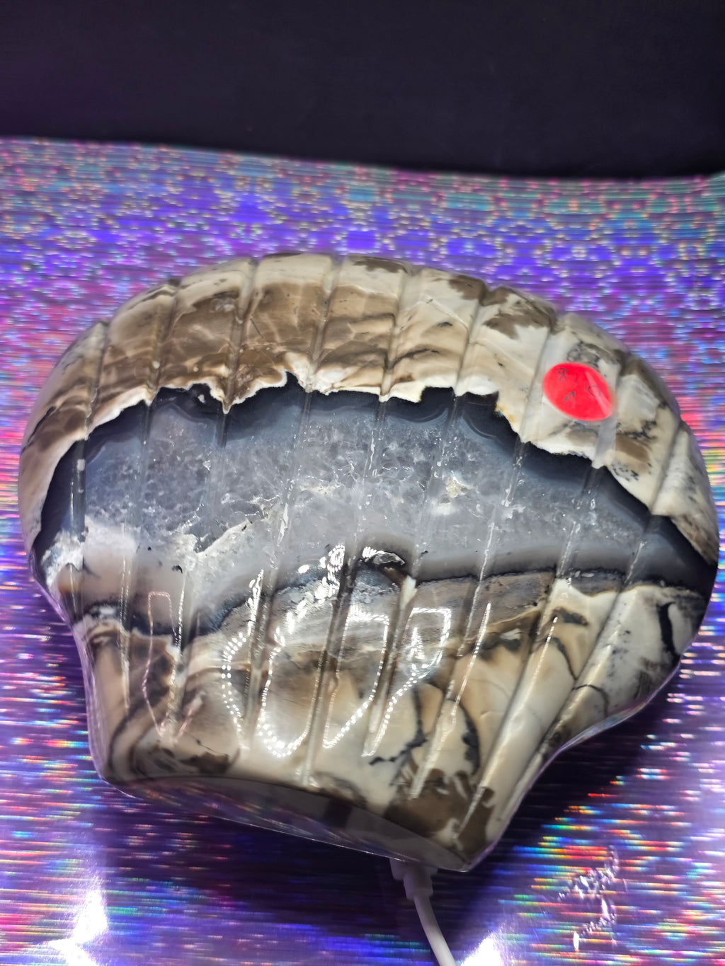 Volcano Agate Shell Bowl A