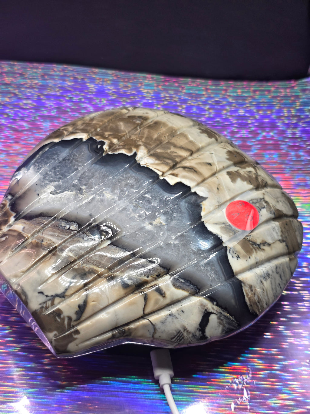 Volcano Agate Shell Bowl A