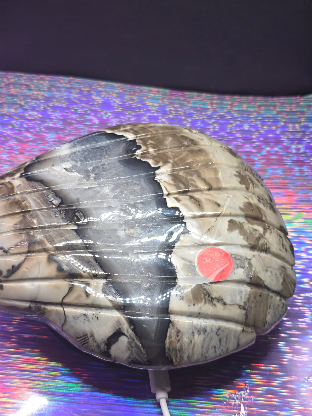 Volcano Agate Shell Bowl A